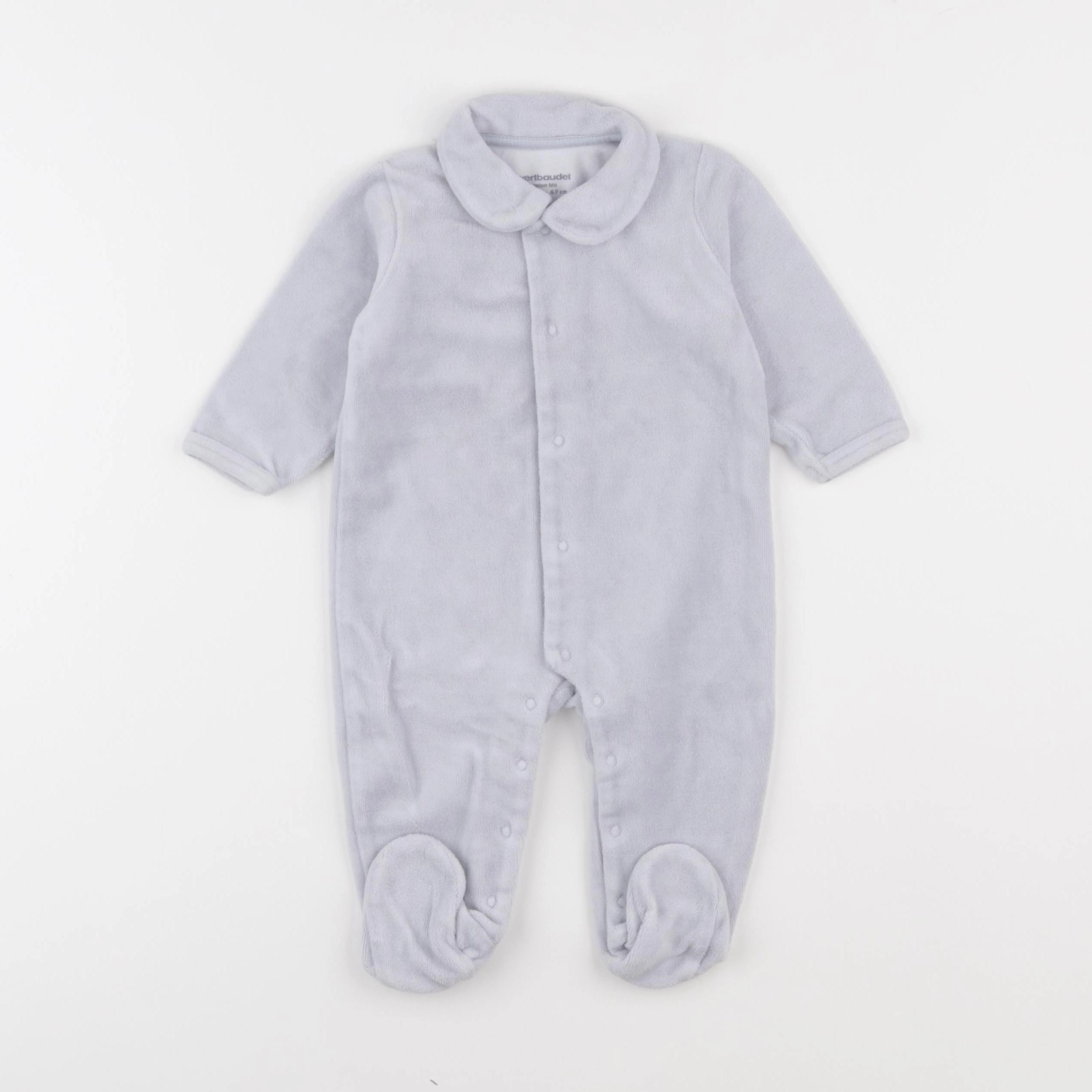 Vertbaudet - pyjama velours bleu - 6 mois