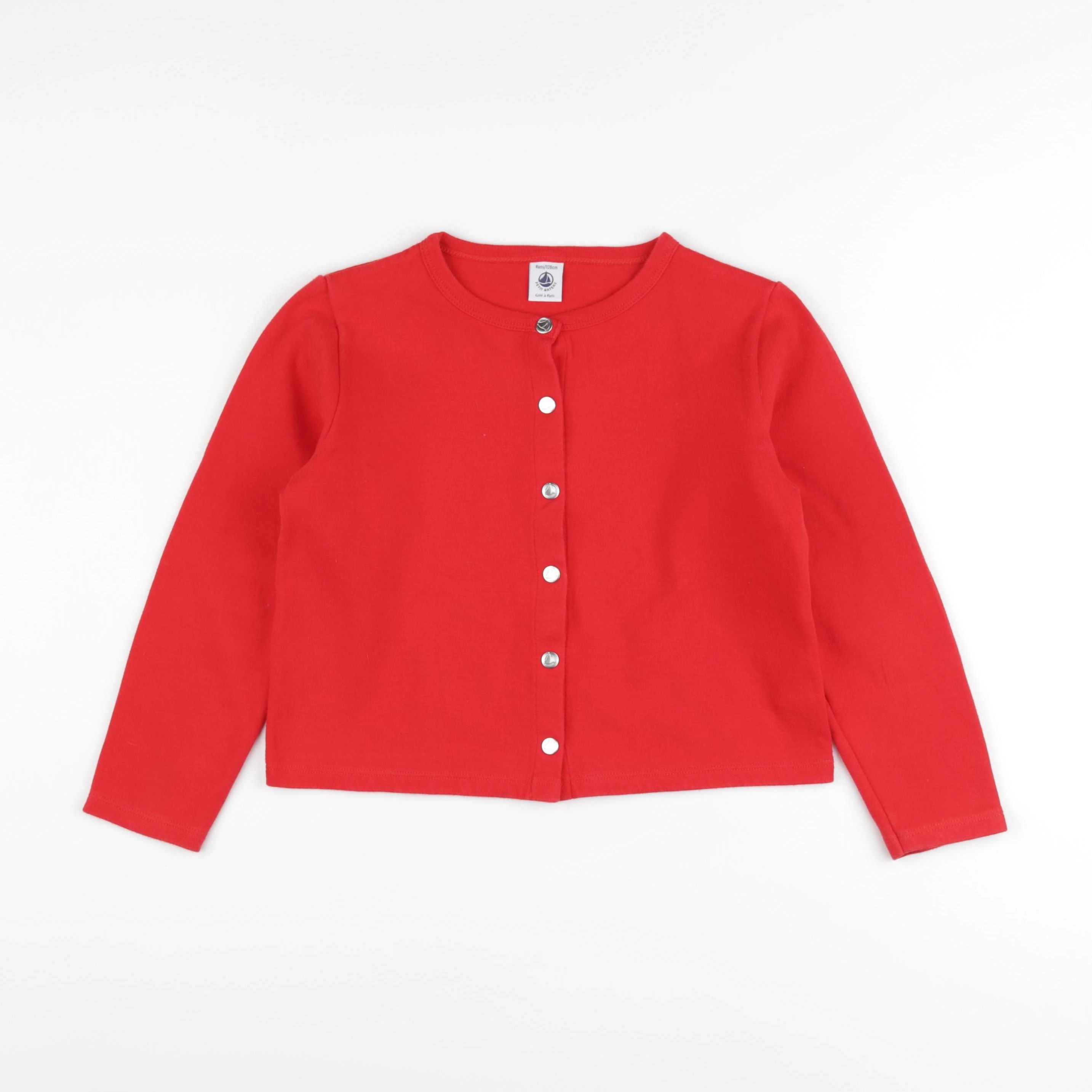 Petit Bateau - sweat rouge - 8 ans