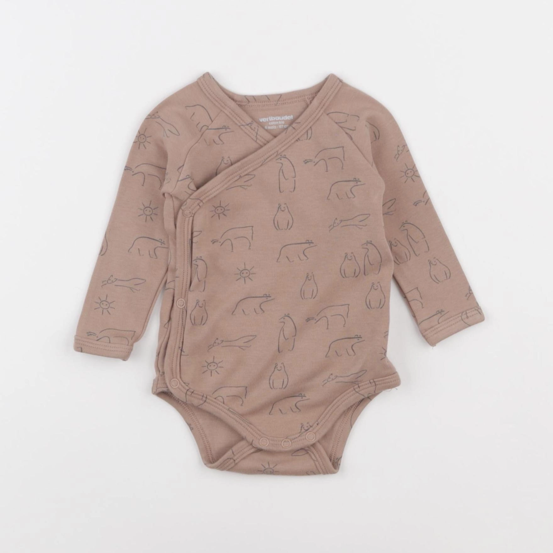 Vertbaudet - body marron - 6 mois