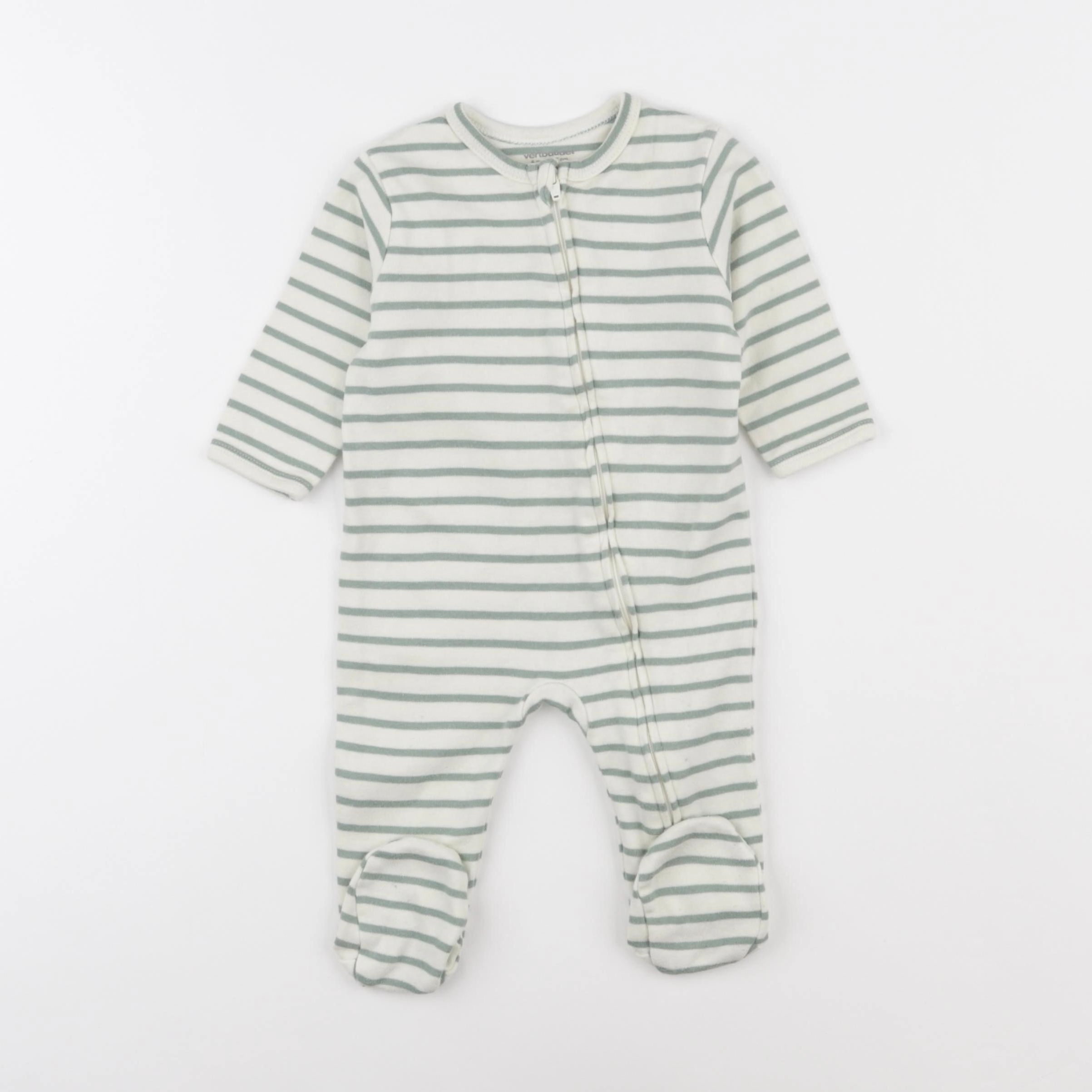 Vertbaudet - pyjama coton vert - 6 mois