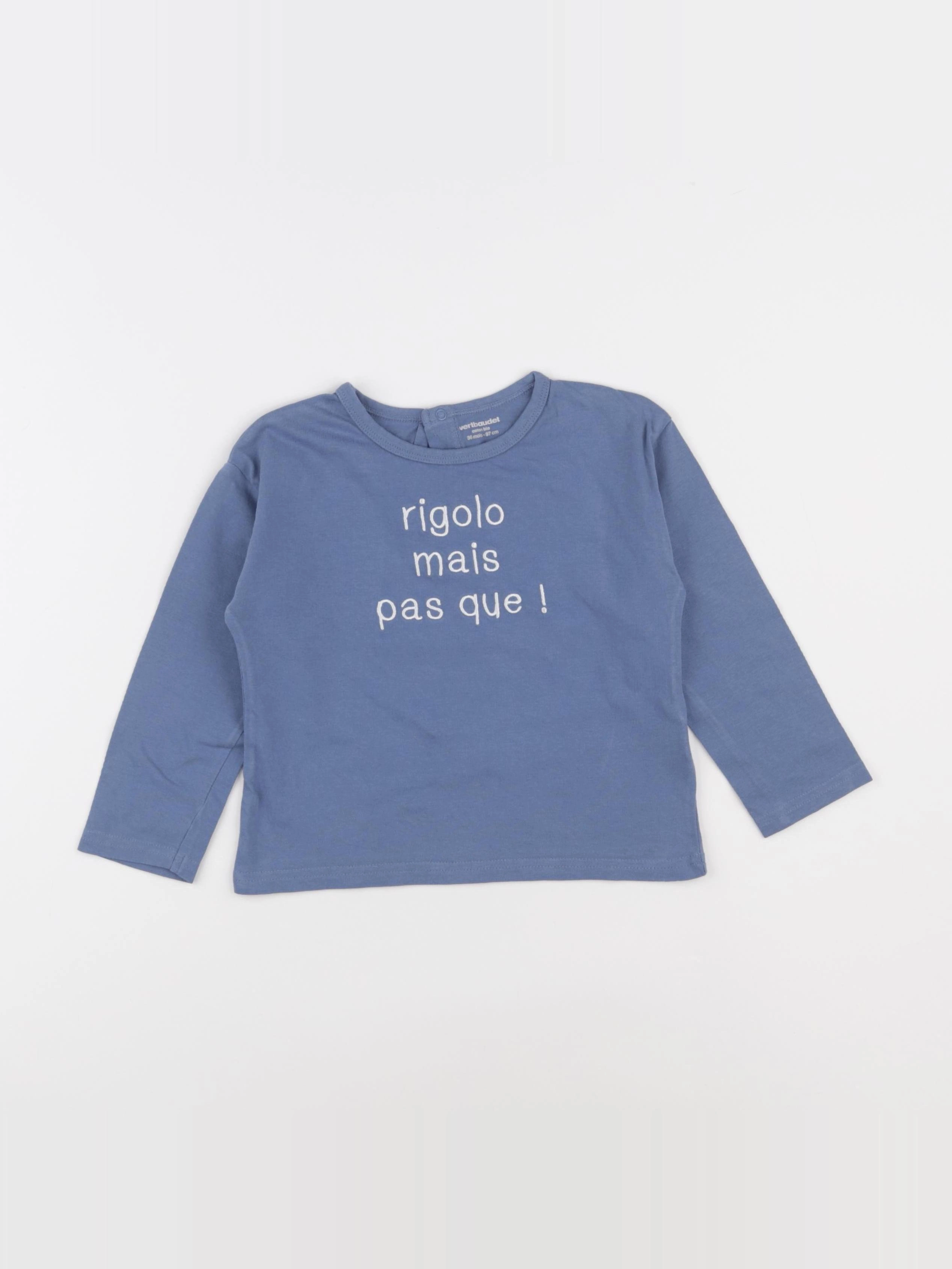 Vertbaudet - tee-shirt bleu - 36 mois