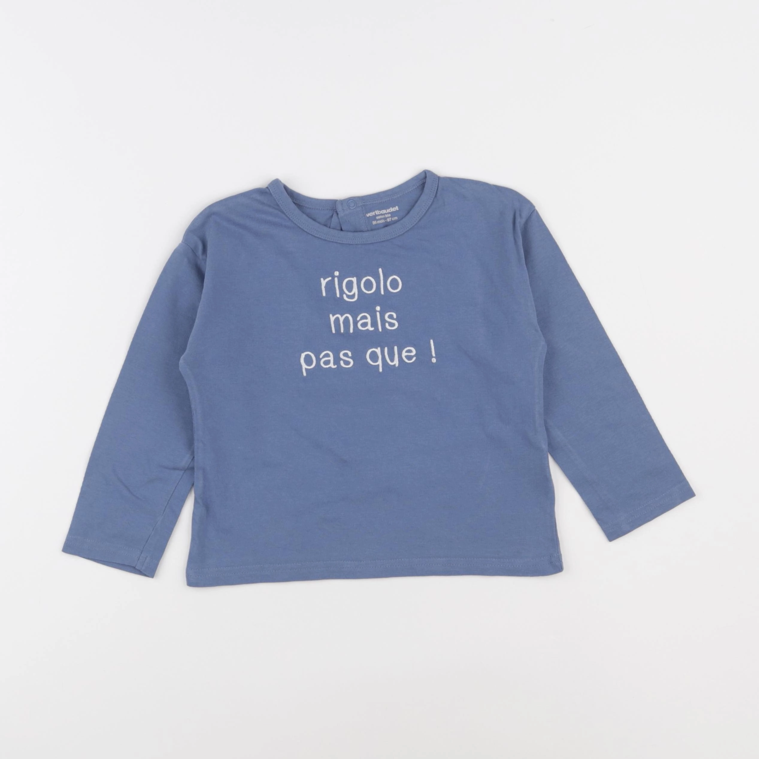 Vertbaudet - tee-shirt bleu - 36 mois