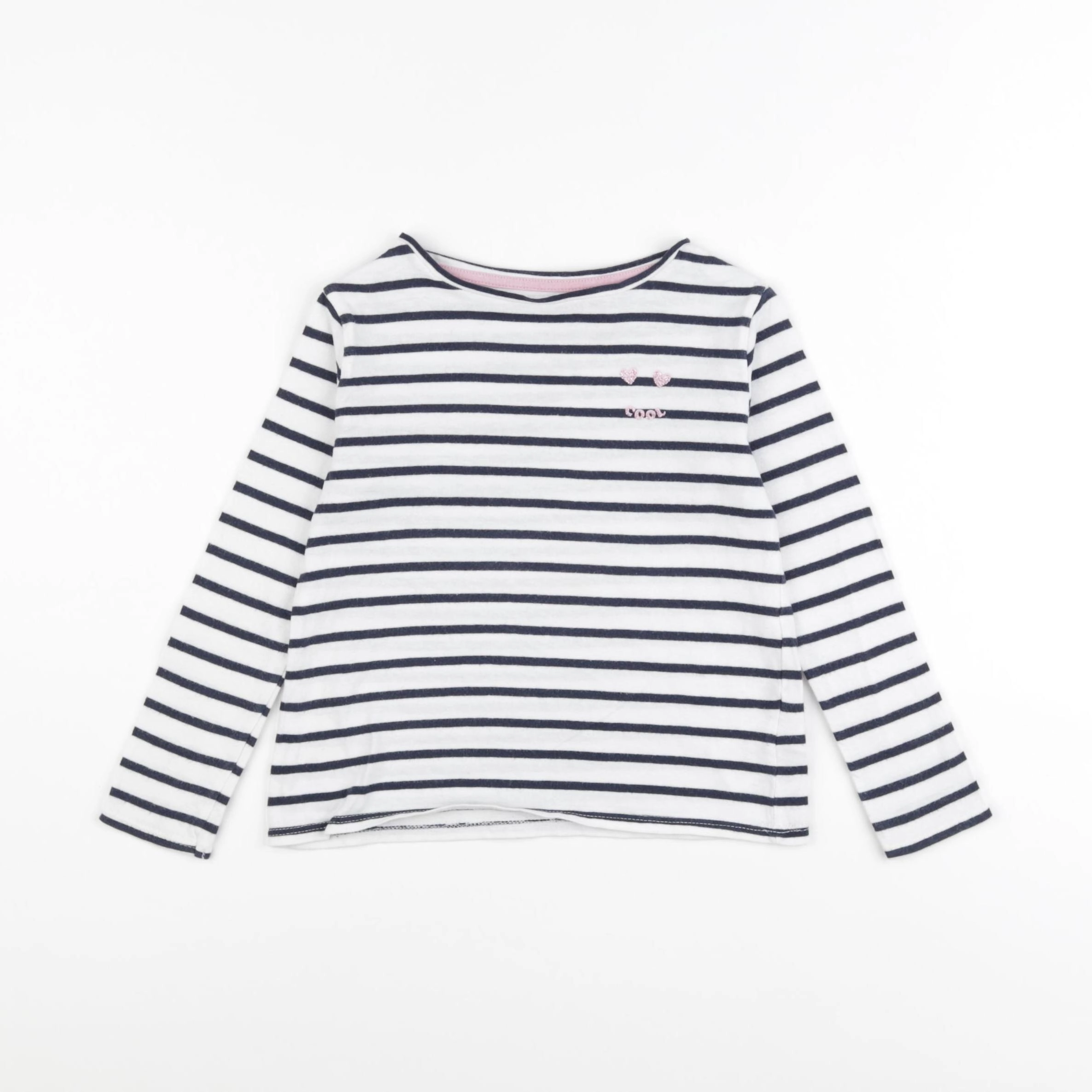 Vertbaudet - tee-shirt bleu, blanc - 4 ans