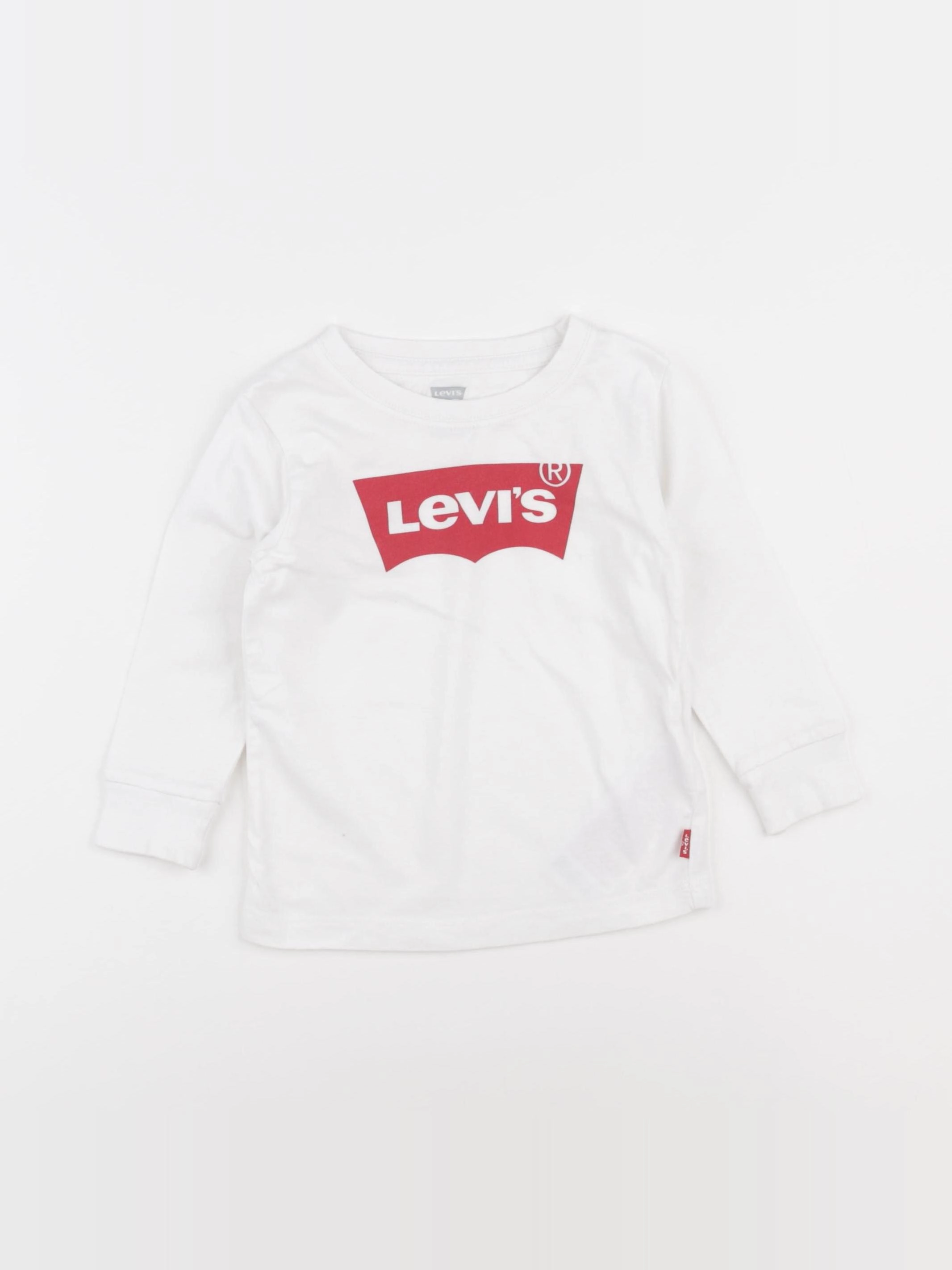 Levi's - tee-shirt blanc, rouge - 18 mois