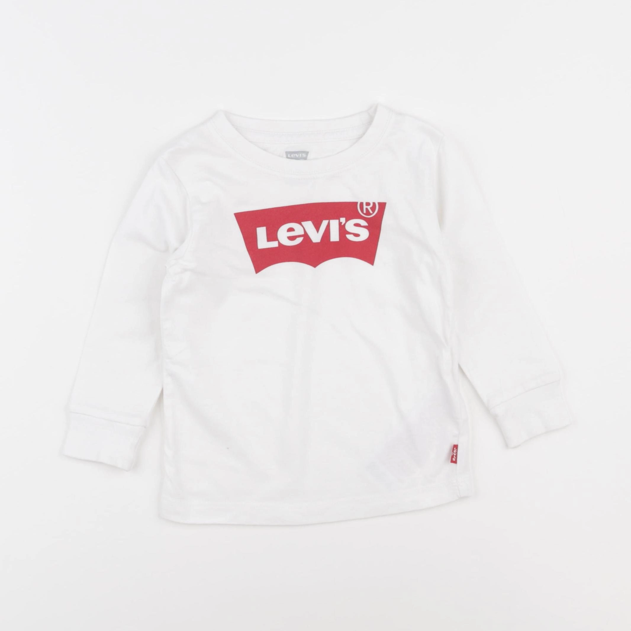 Levi's - tee-shirt blanc, rouge - 18 mois