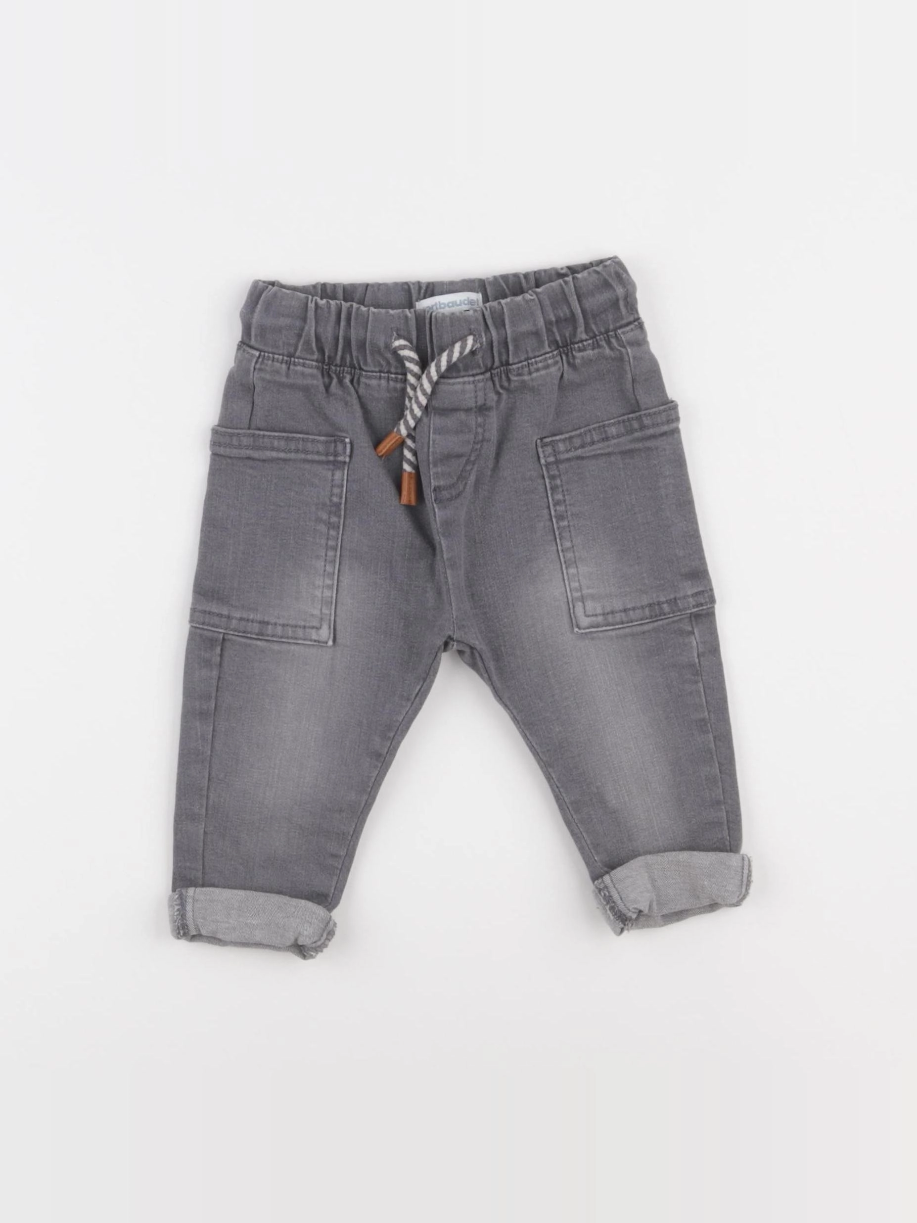 Vertbaudet - jean gris - 6 mois