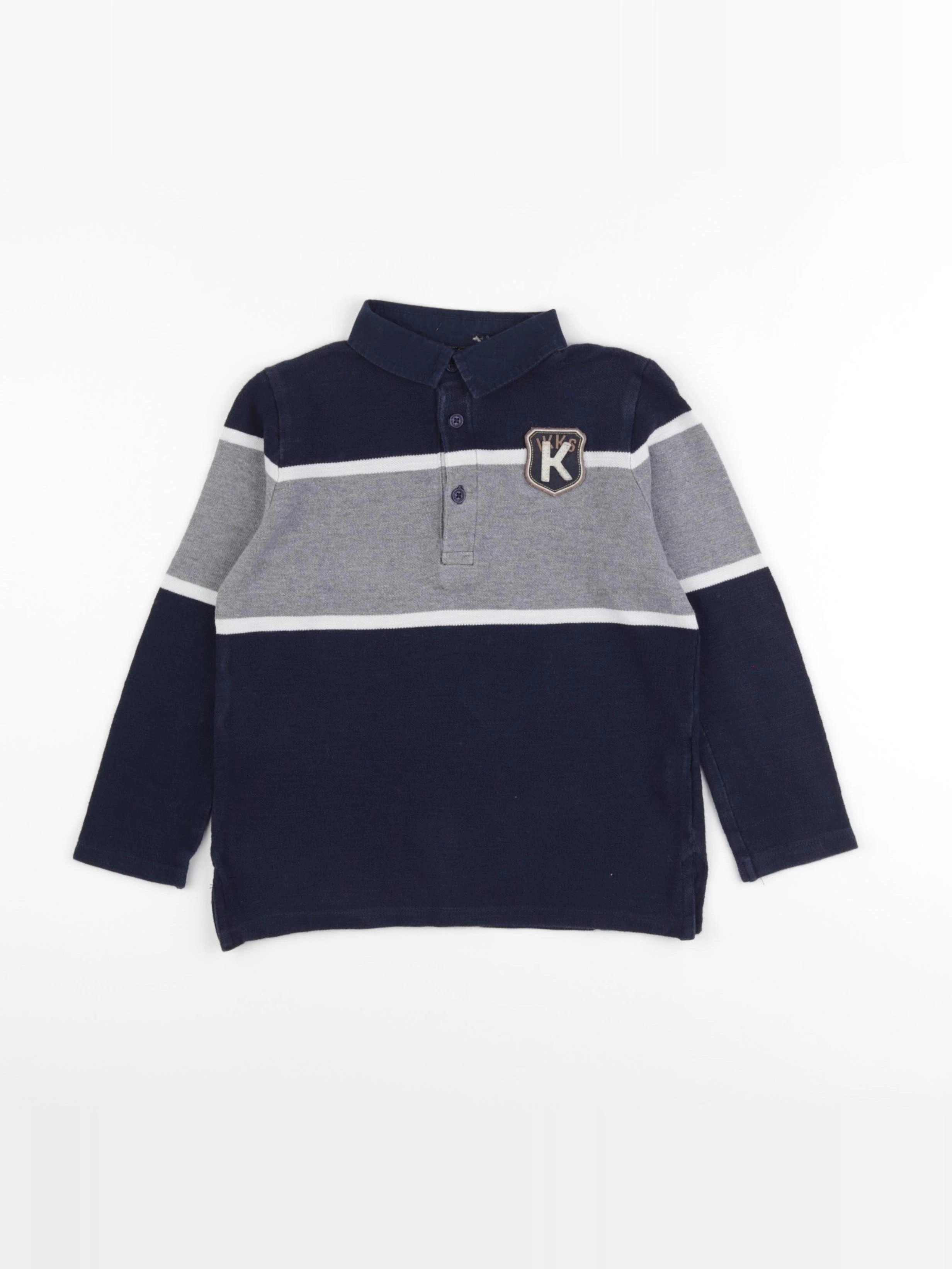 IKKS - polo bleu, gris - 5 ans