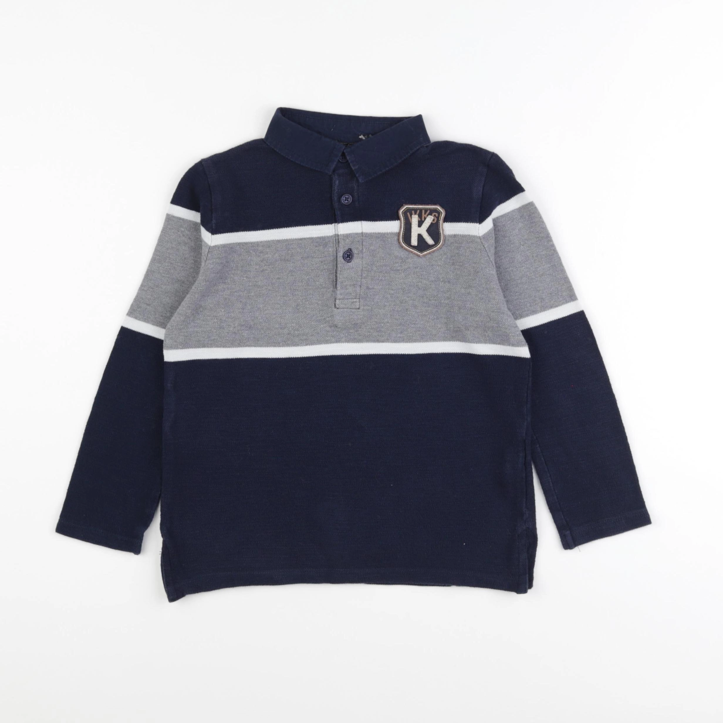 IKKS - polo bleu, gris - 5 ans