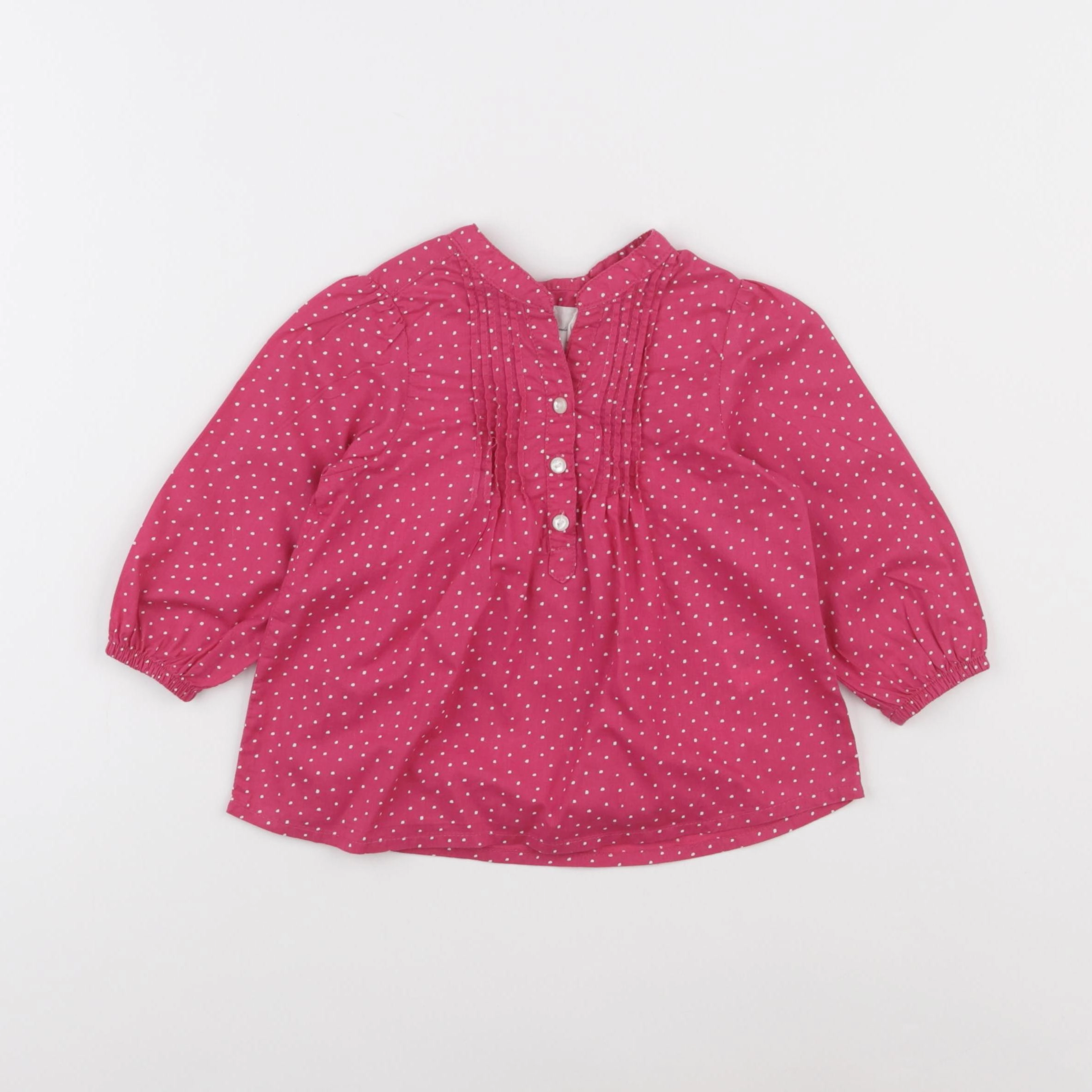 H&M - blouse rose - 6/9 mois