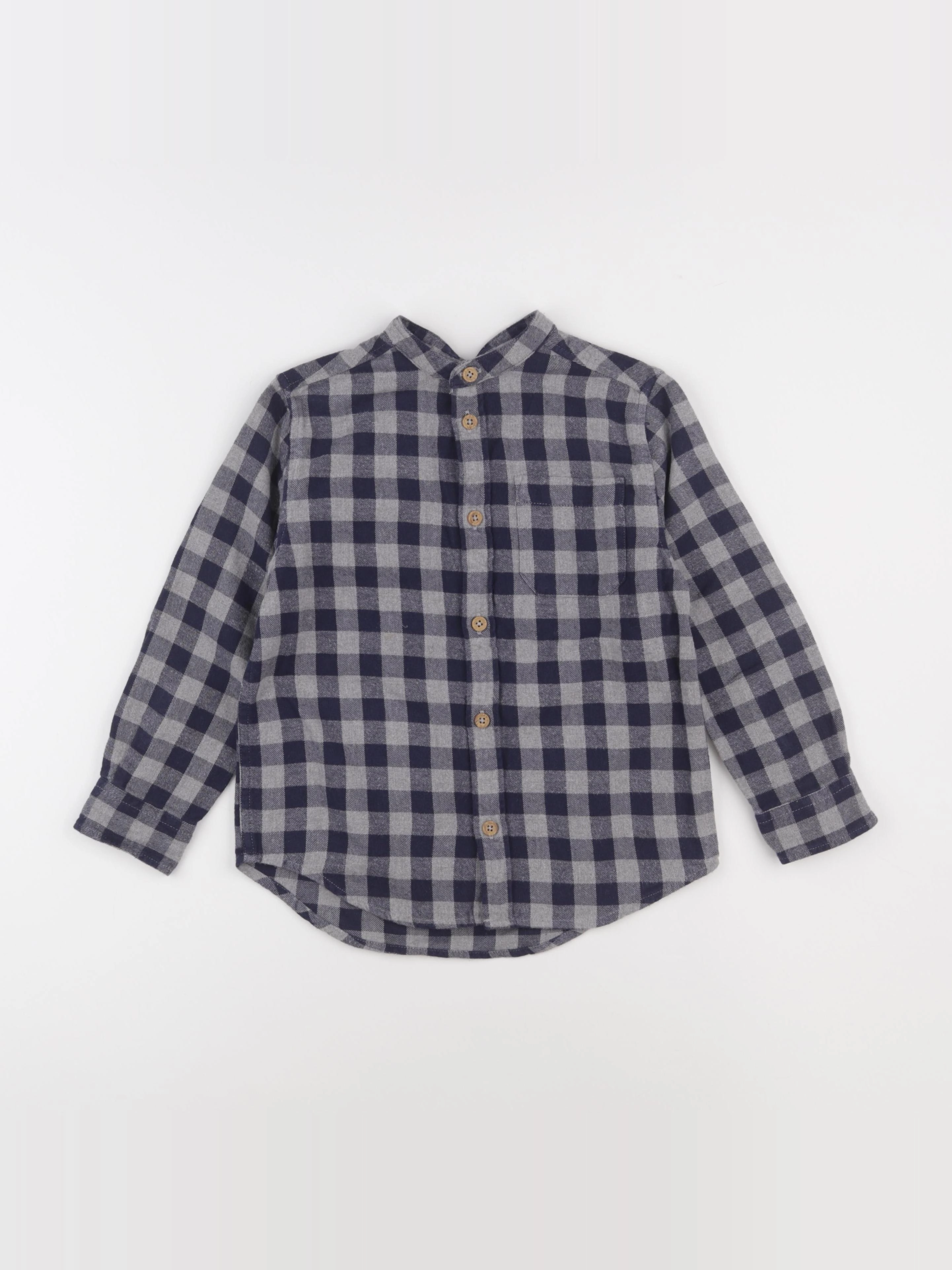 Monoprix - chemise bleu, gris - 6 ans