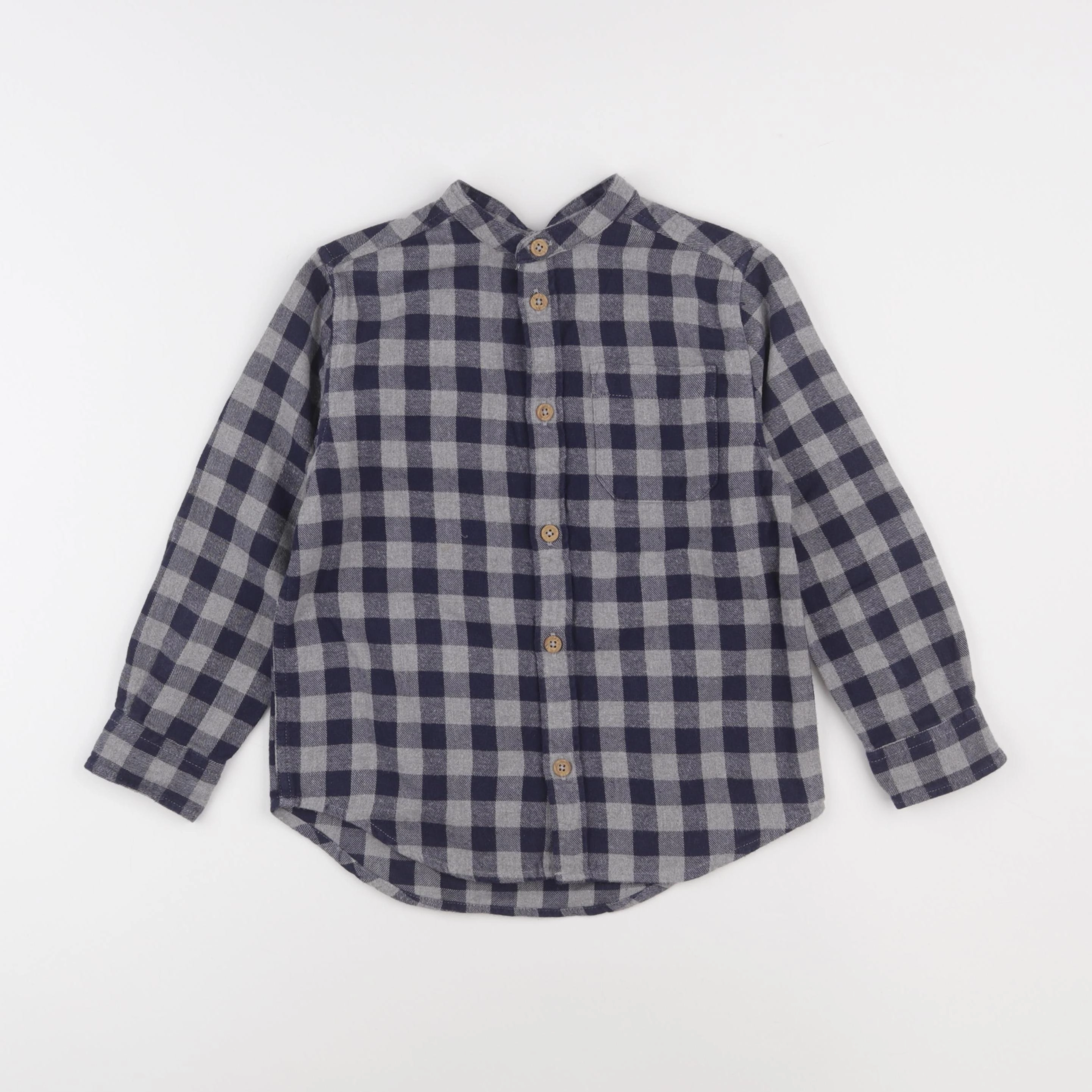 Monoprix - chemise bleu, gris - 6 ans