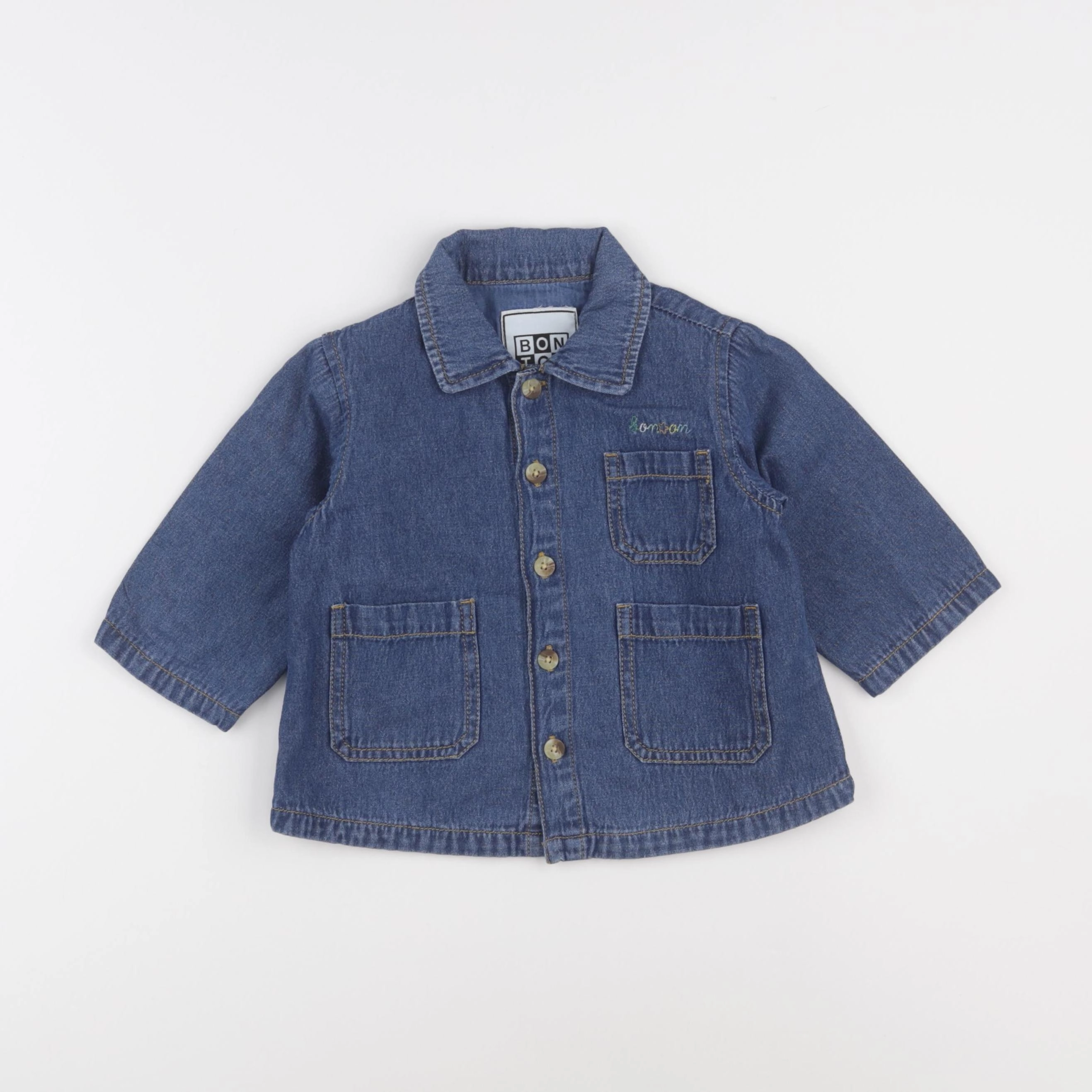 Bonton - chemise bleu - 2 ans