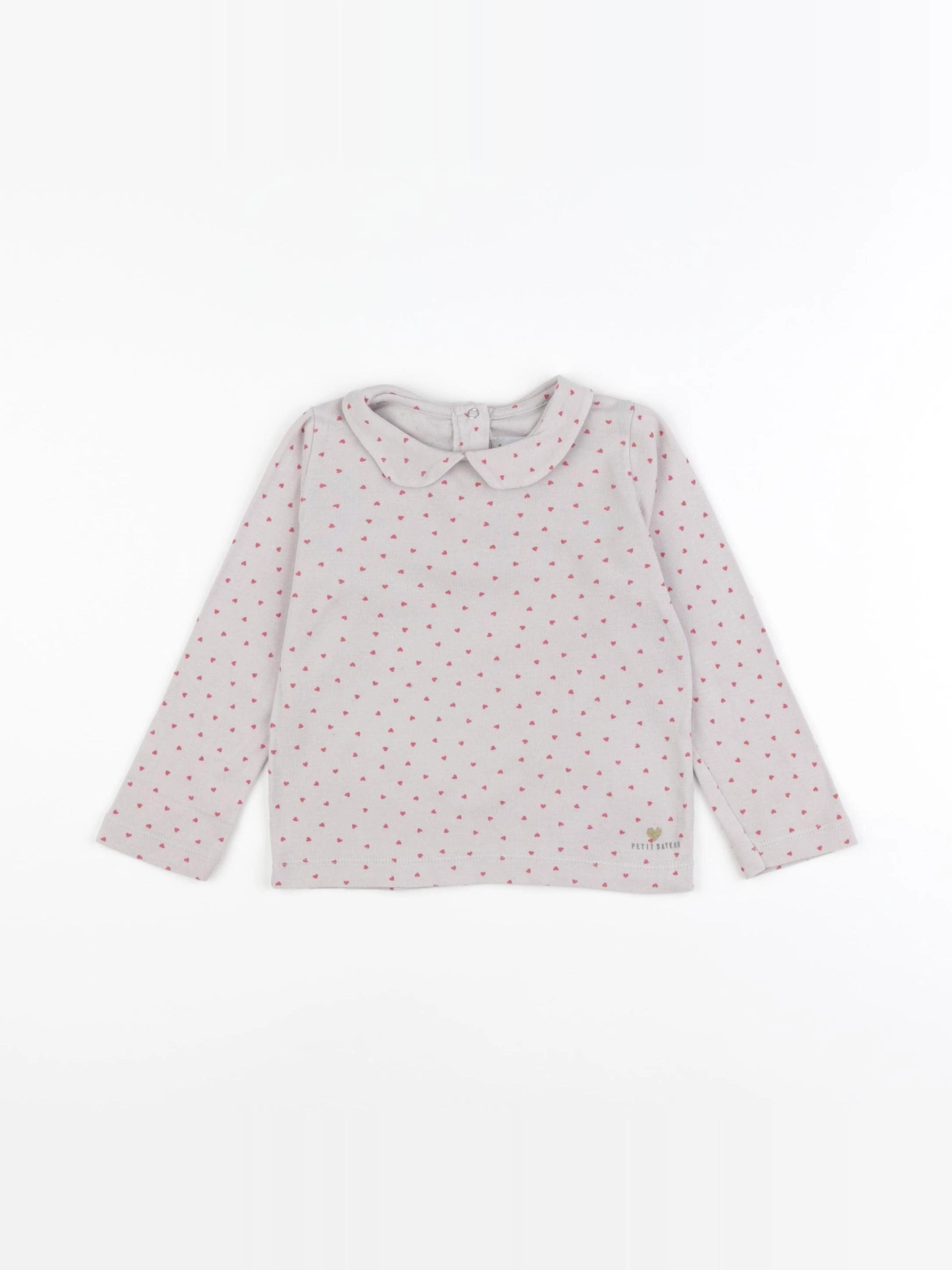 Petit Bateau - tee-shirt marron, rose - 24 mois