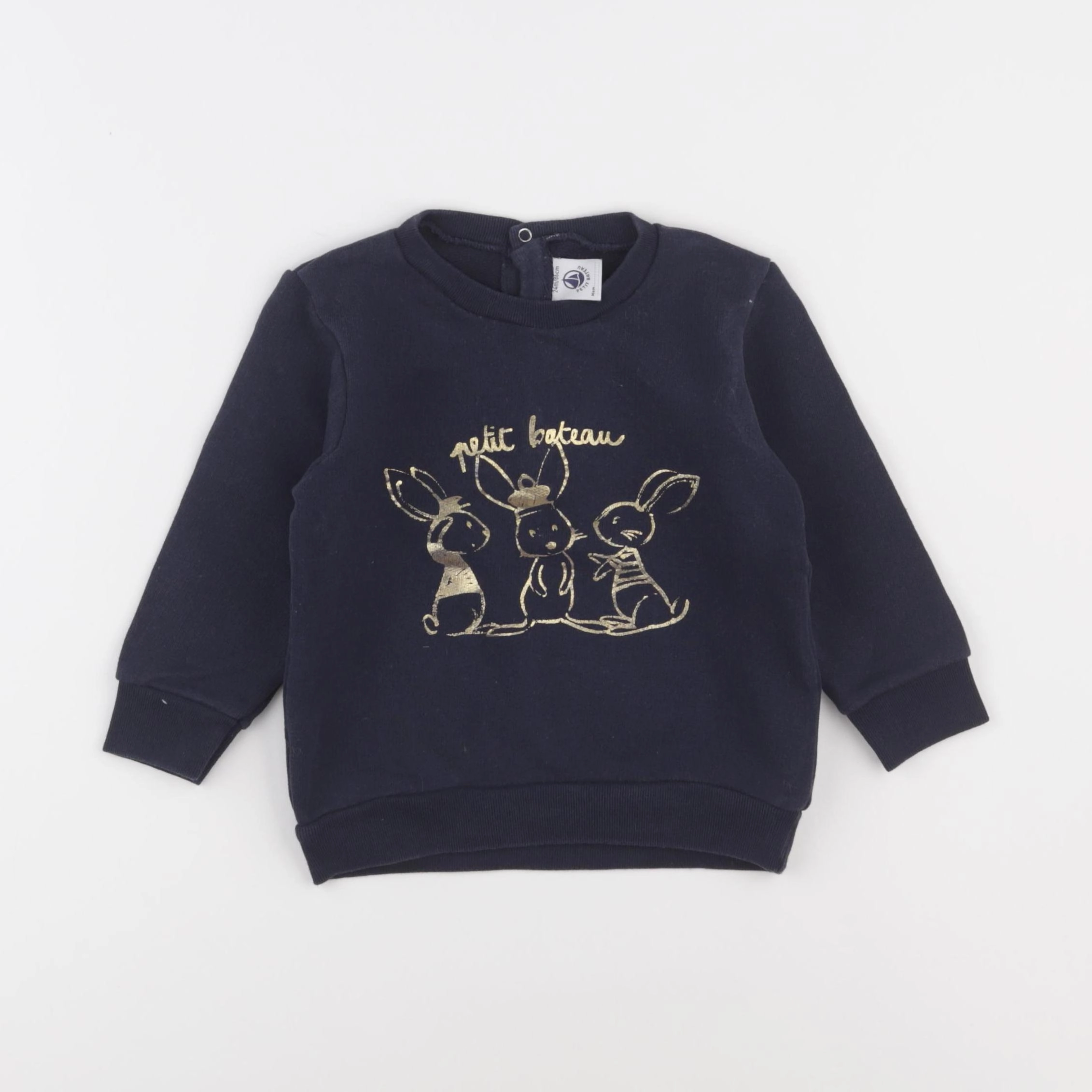 Petit Bateau - sweat bleu - 24 mois