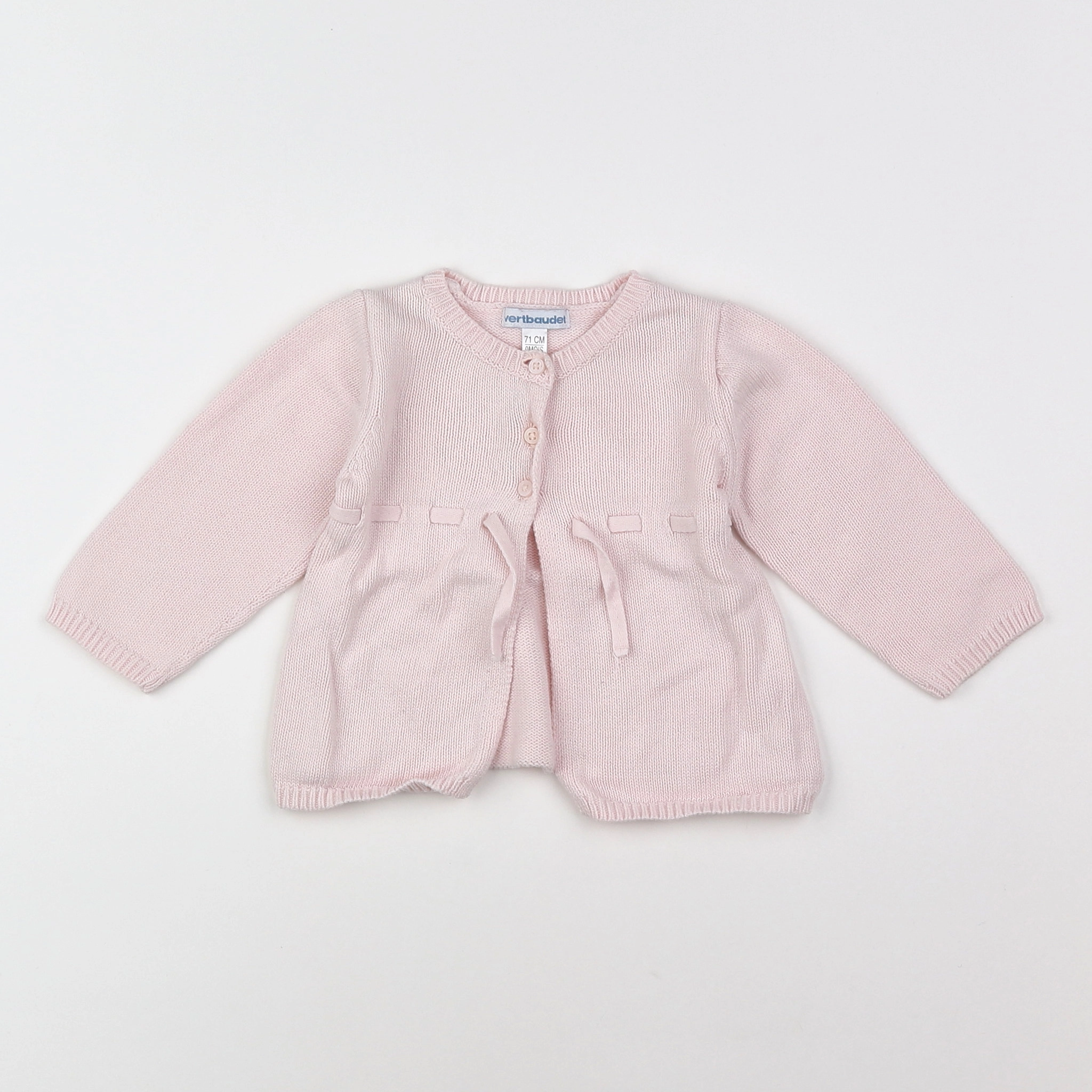 Vertbaudet - gilet rose - 9 mois