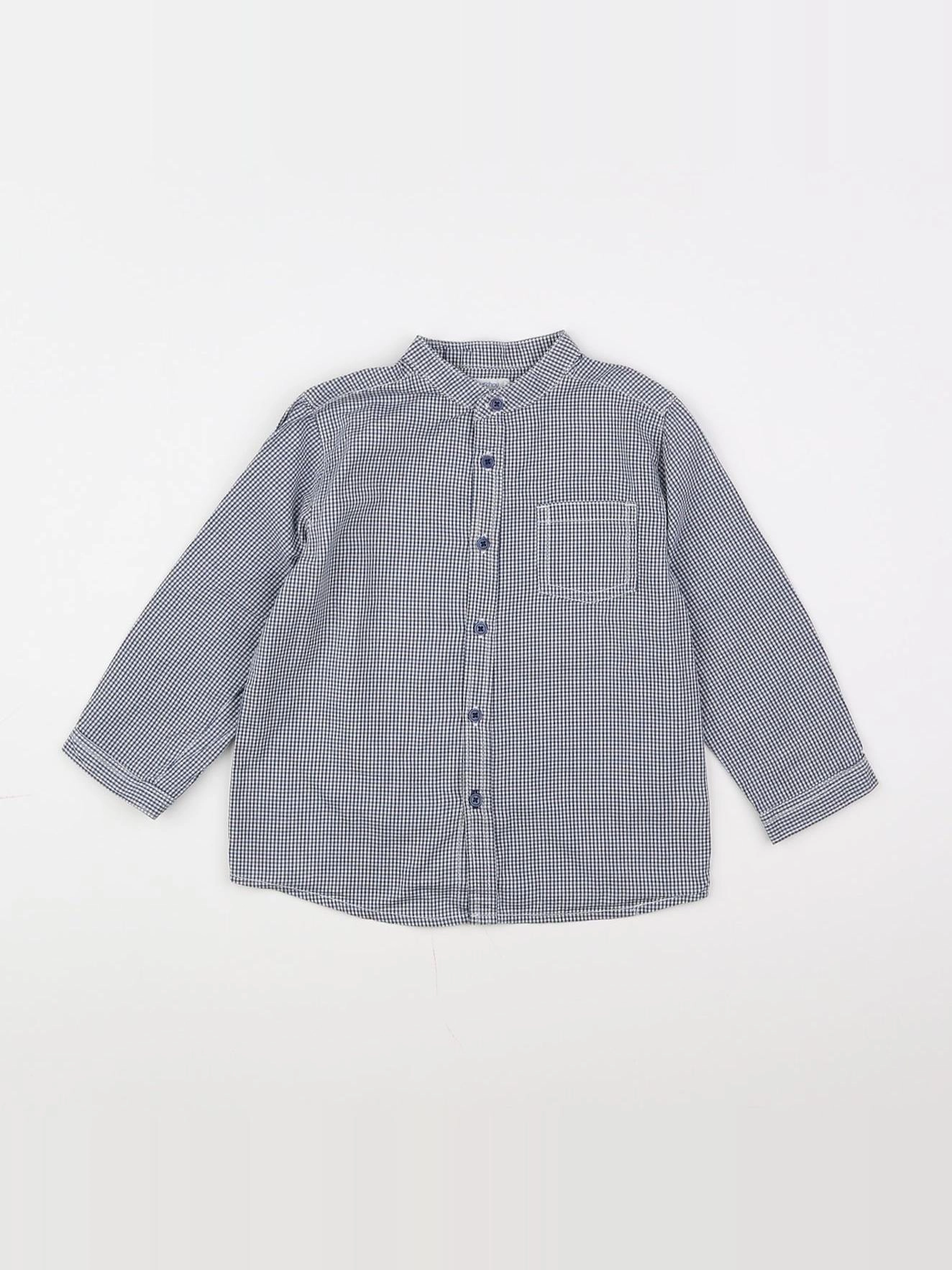 Boutchou - chemise bleu, blanc - 2 ans