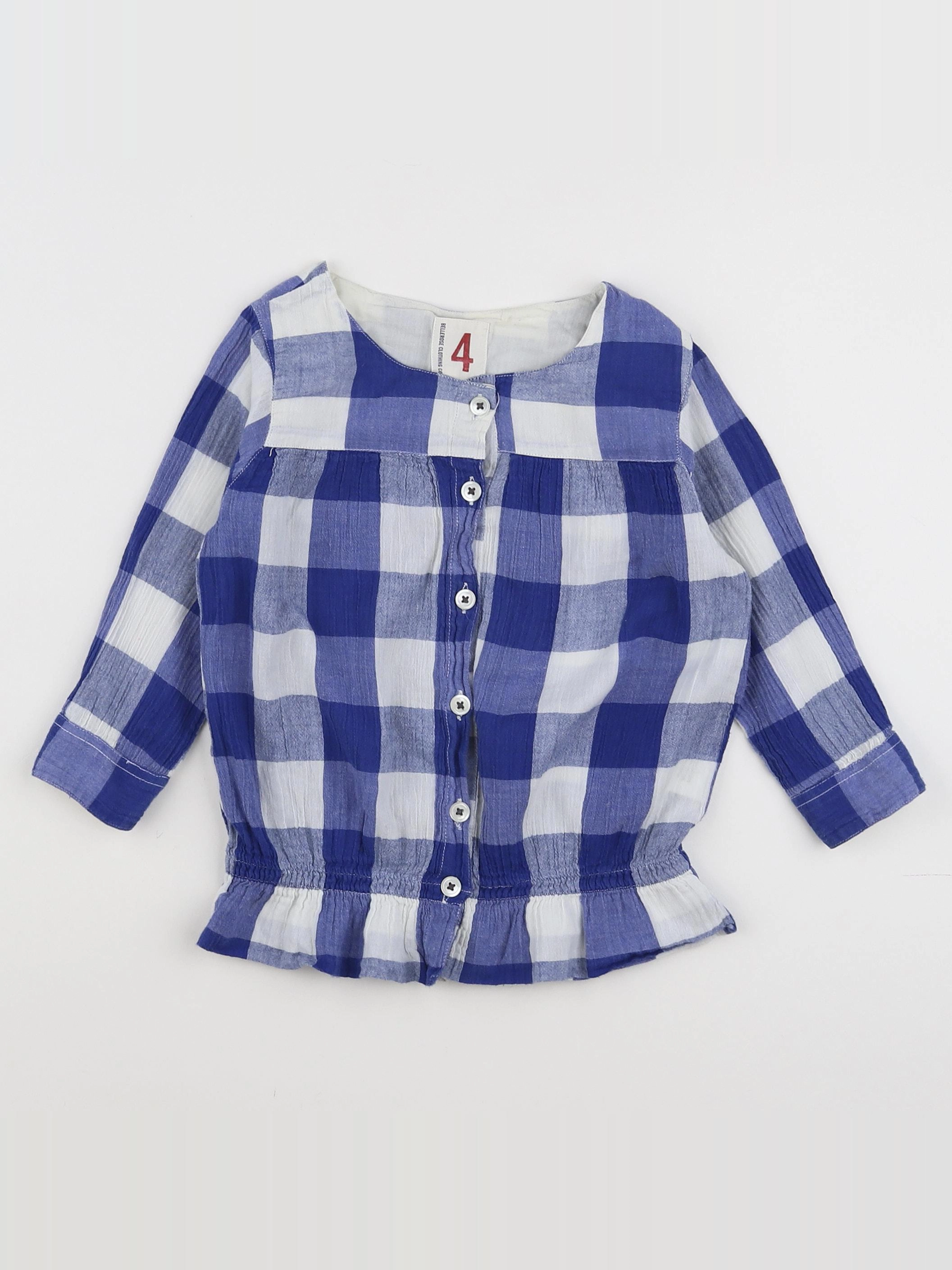 Bellerose - blouse bleu, blanc - 4 ans