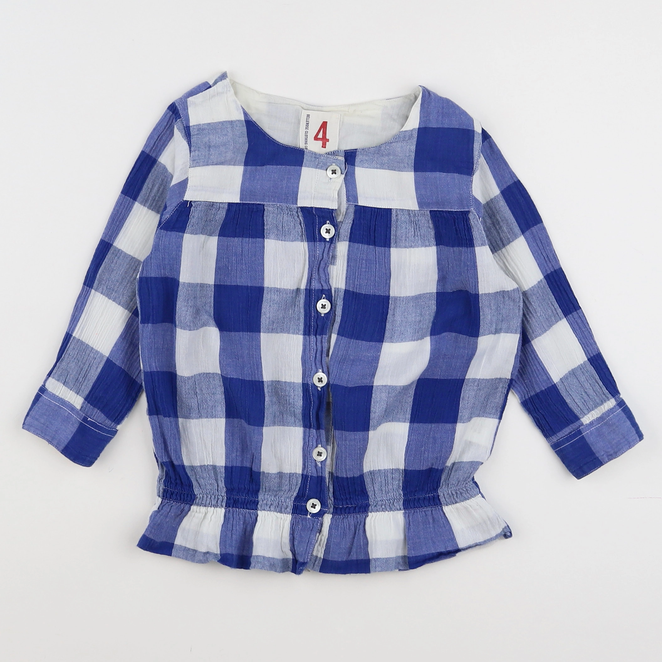 Bellerose - blouse bleu, blanc - 4 ans