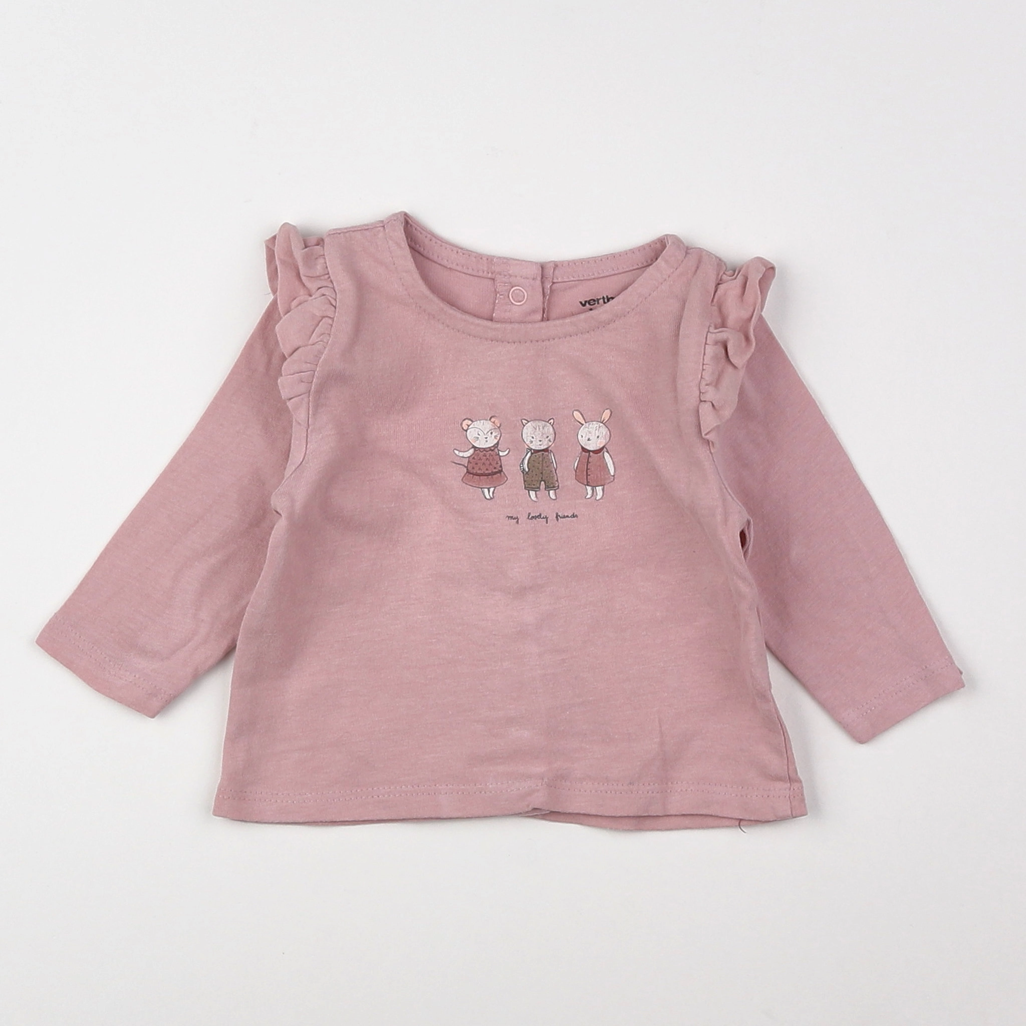 Vertbaudet - tee-shirt rose - 1 mois