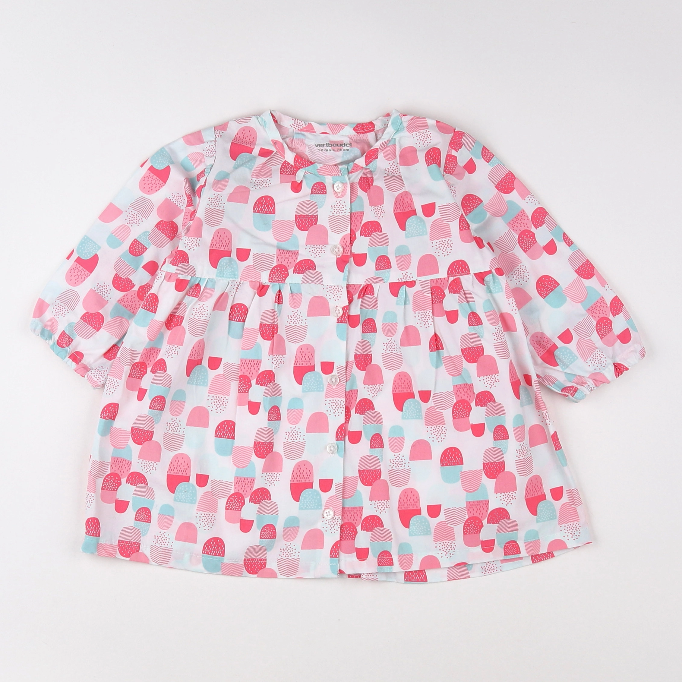 Vertbaudet - robe multicolore - 12 mois
