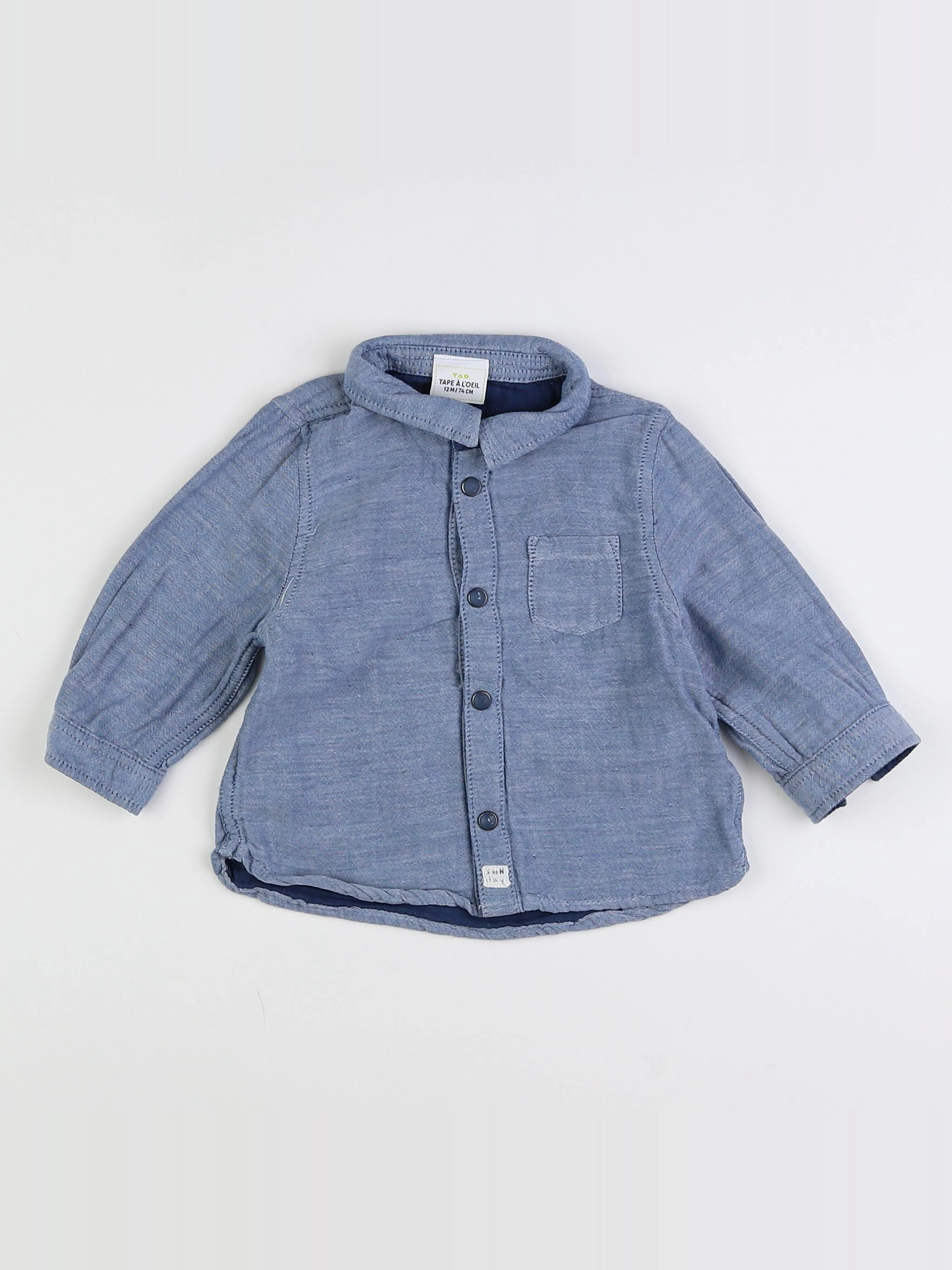 Tape à l'oeil - chemise bleu - 12 mois