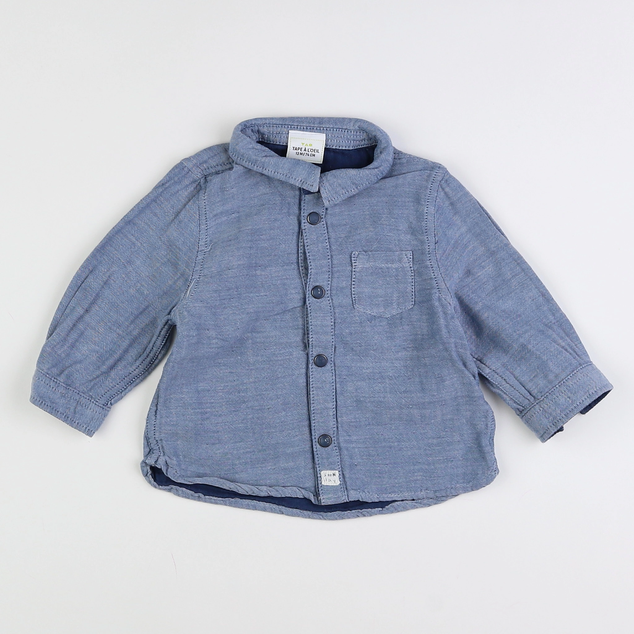 Tape à l'oeil - chemise bleu - 12 mois