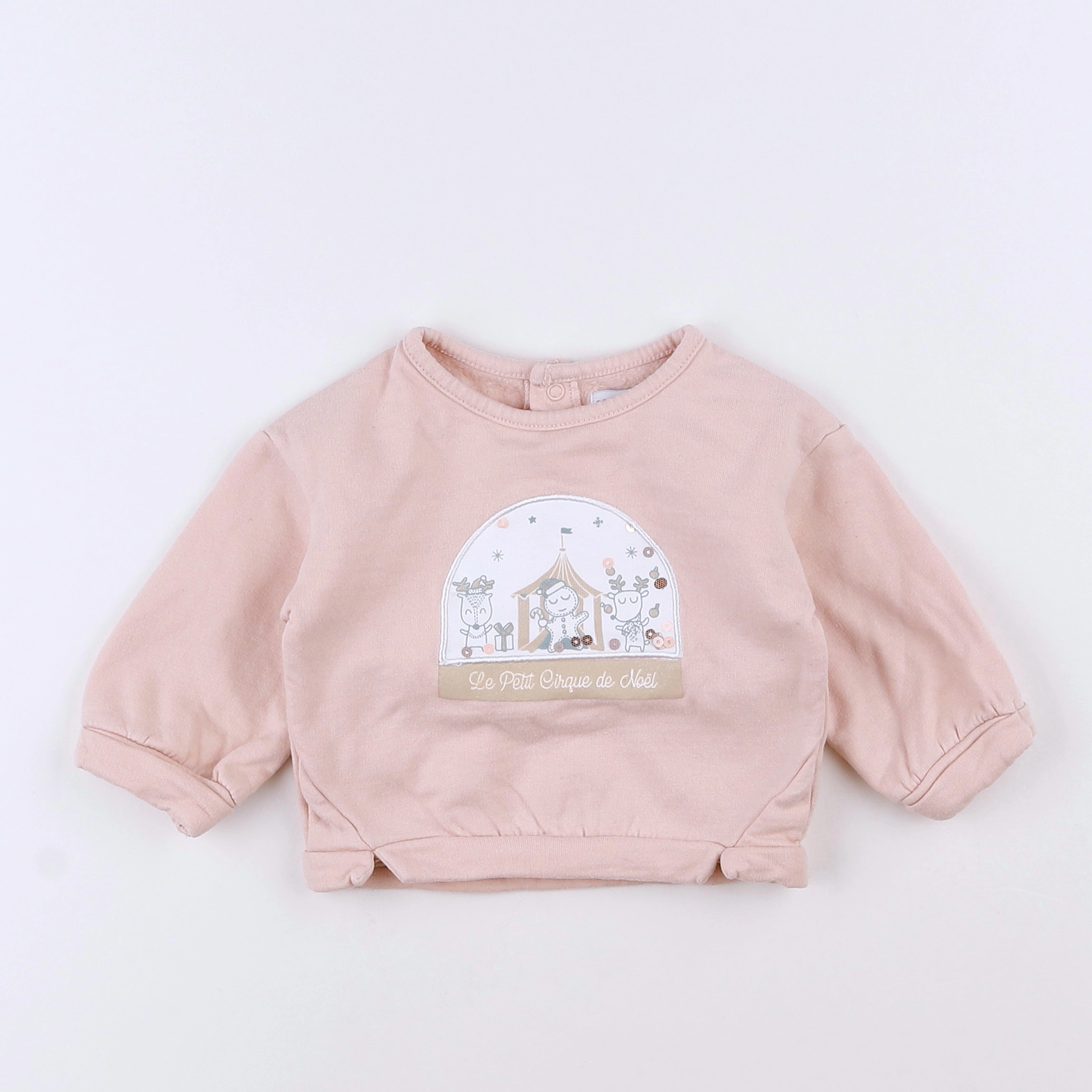 Vertbaudet - sweat rose - 3 mois