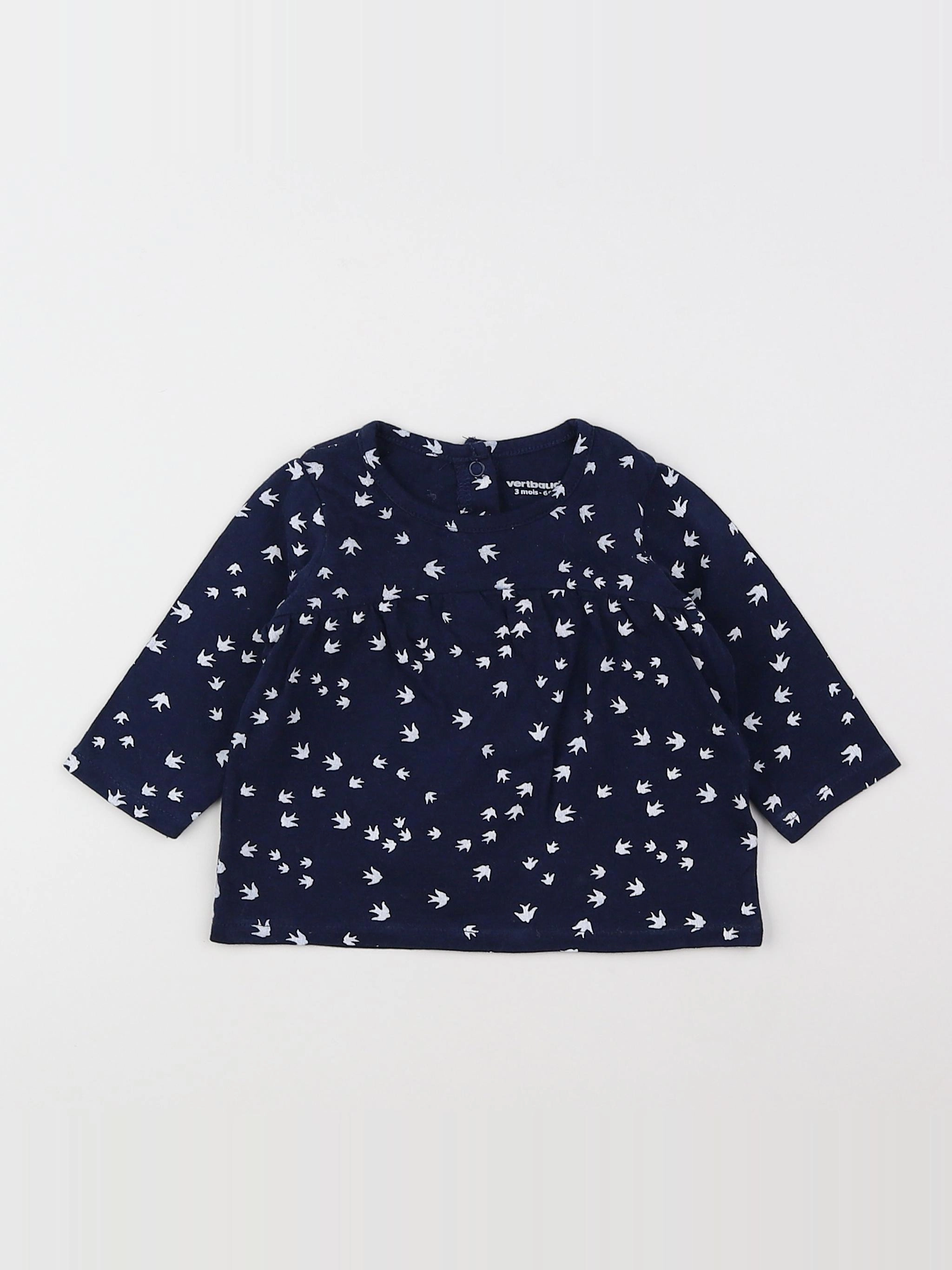 Vertbaudet - tee-shirt bleu - 3 mois