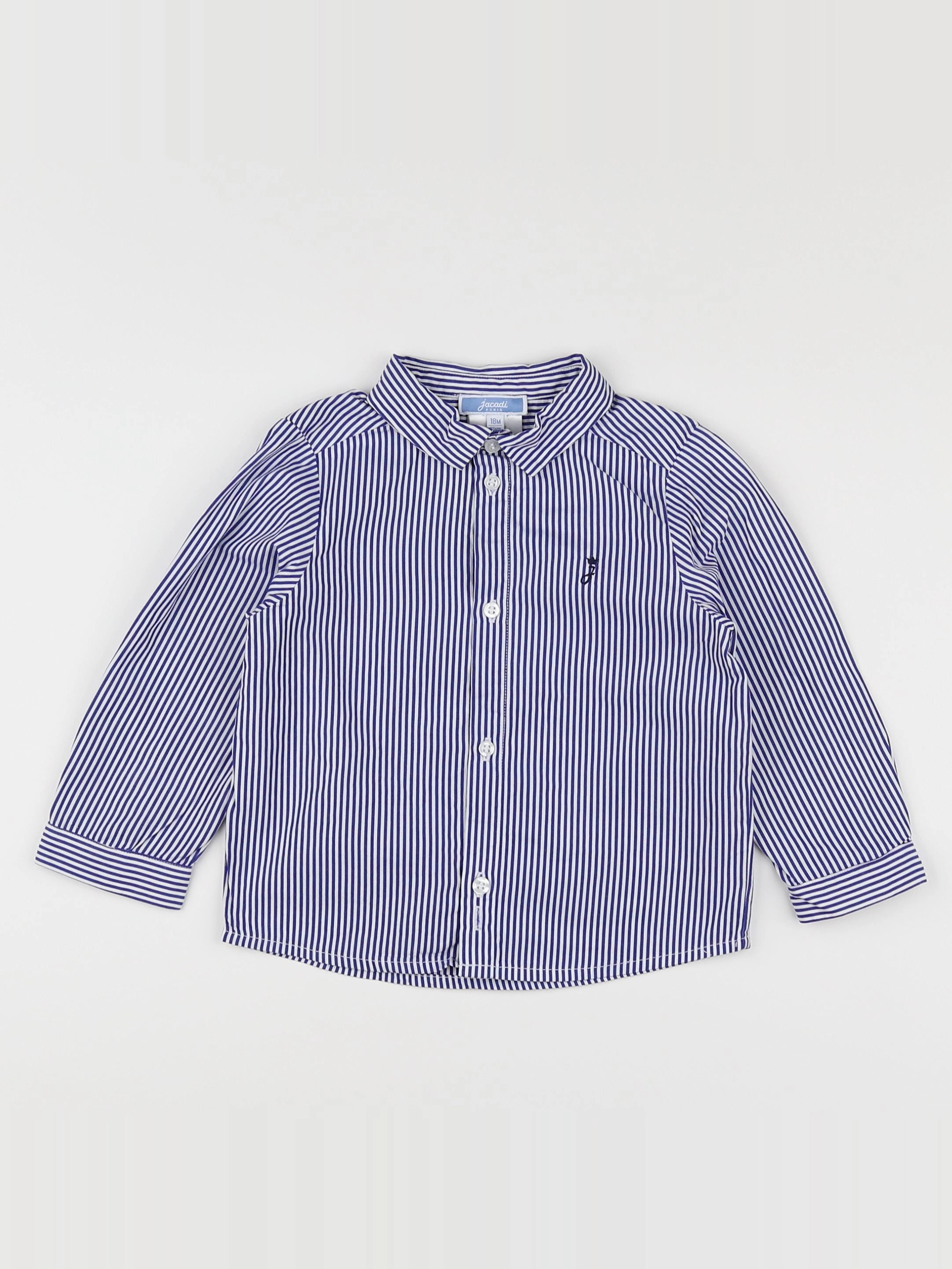 Jacadi - chemise blanc, bleu - 18 mois