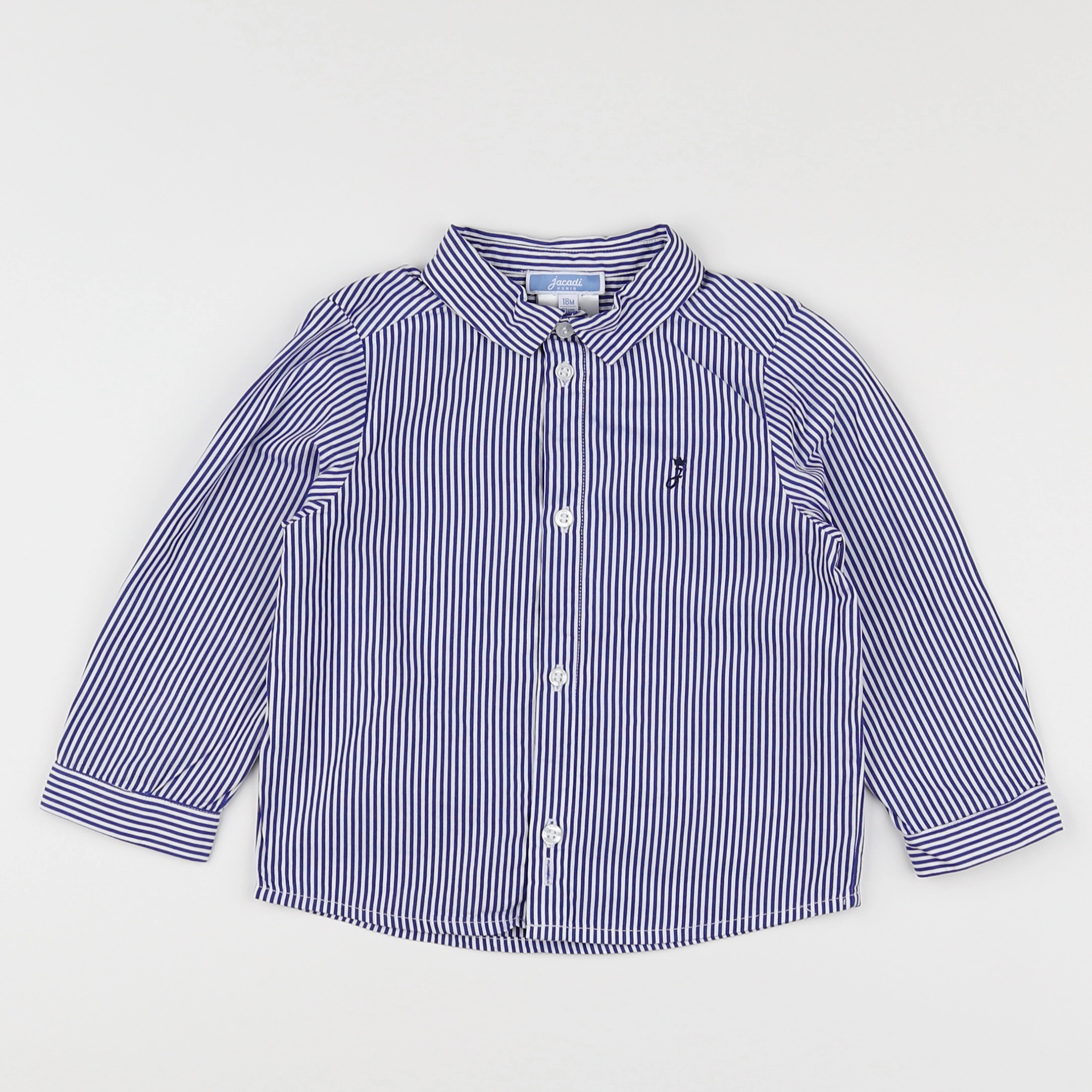 Jacadi - chemise blanc, bleu - 18 mois