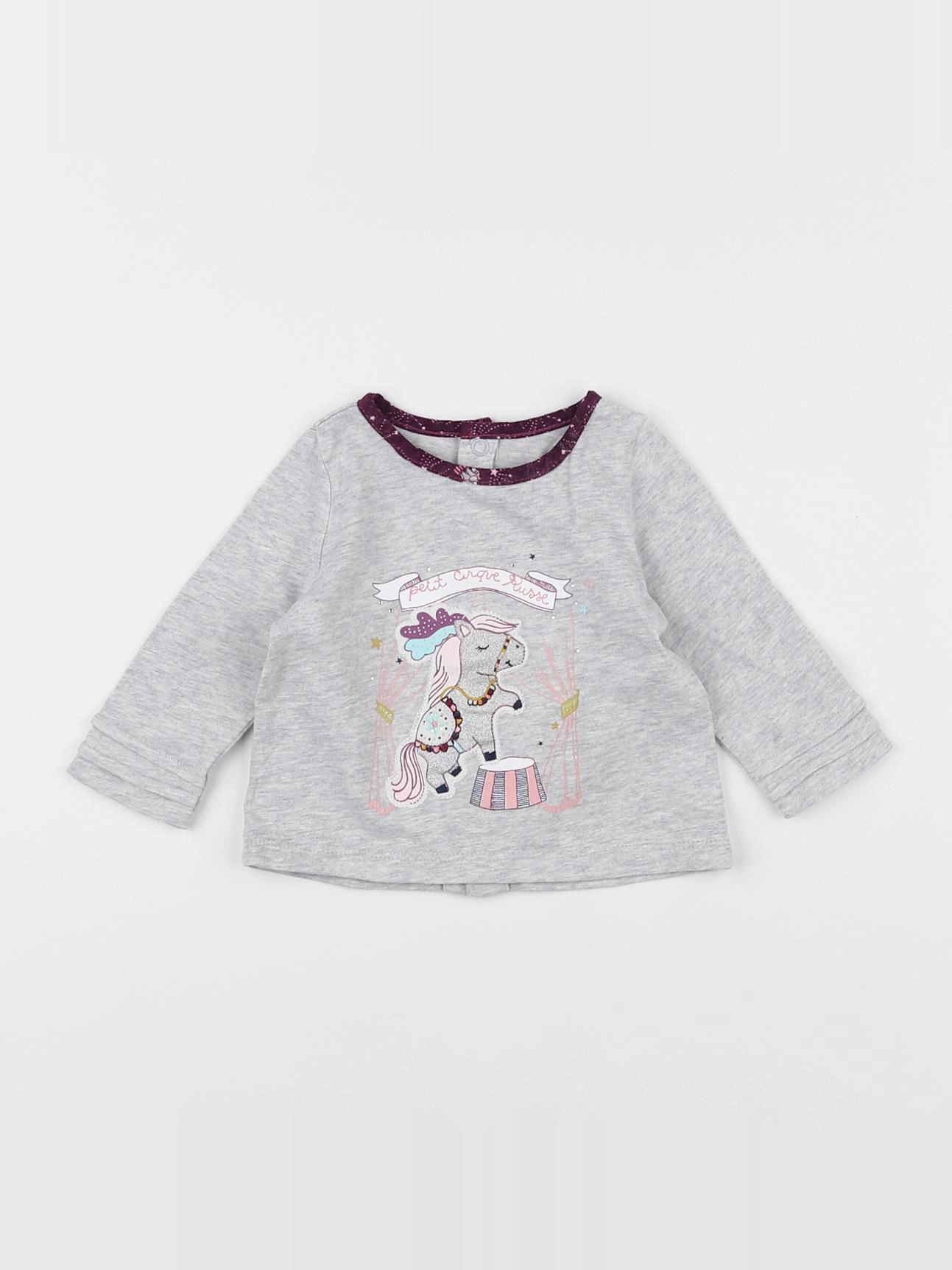 Bouchara - tee-shirt gris - 3 mois