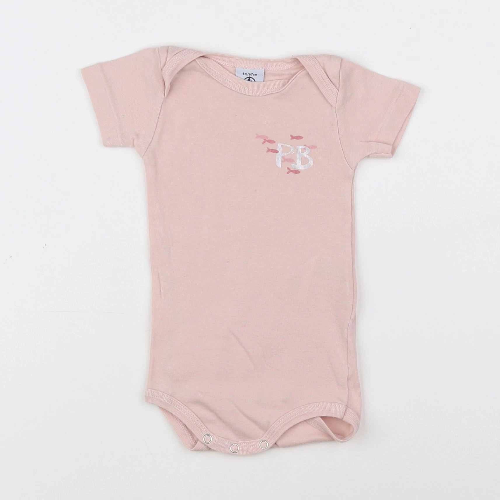 Petit Bateau - body rose - 6 mois