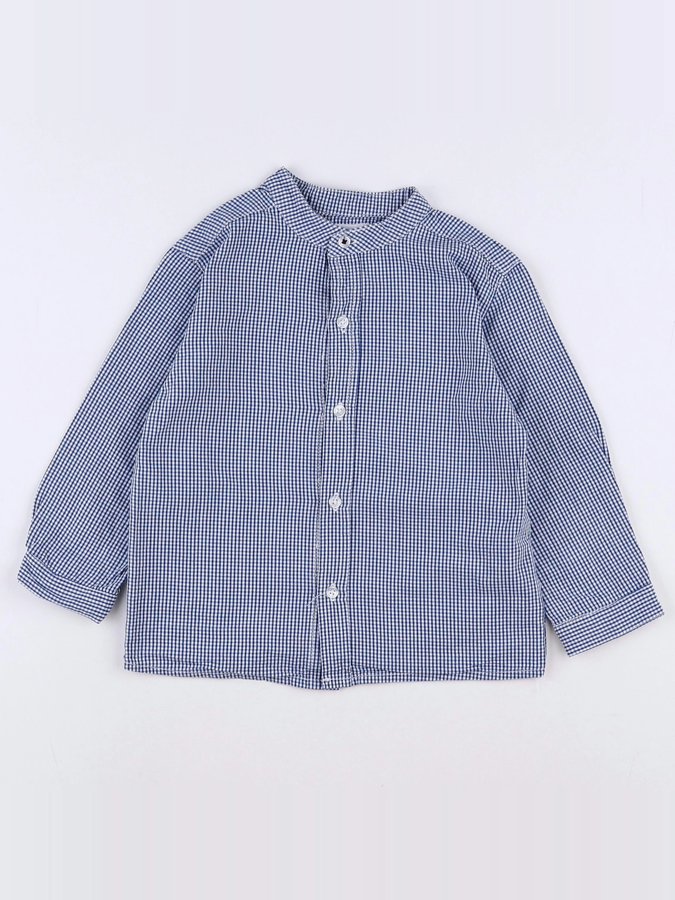 Boutchou - chemise blanc, bleu - 18 mois