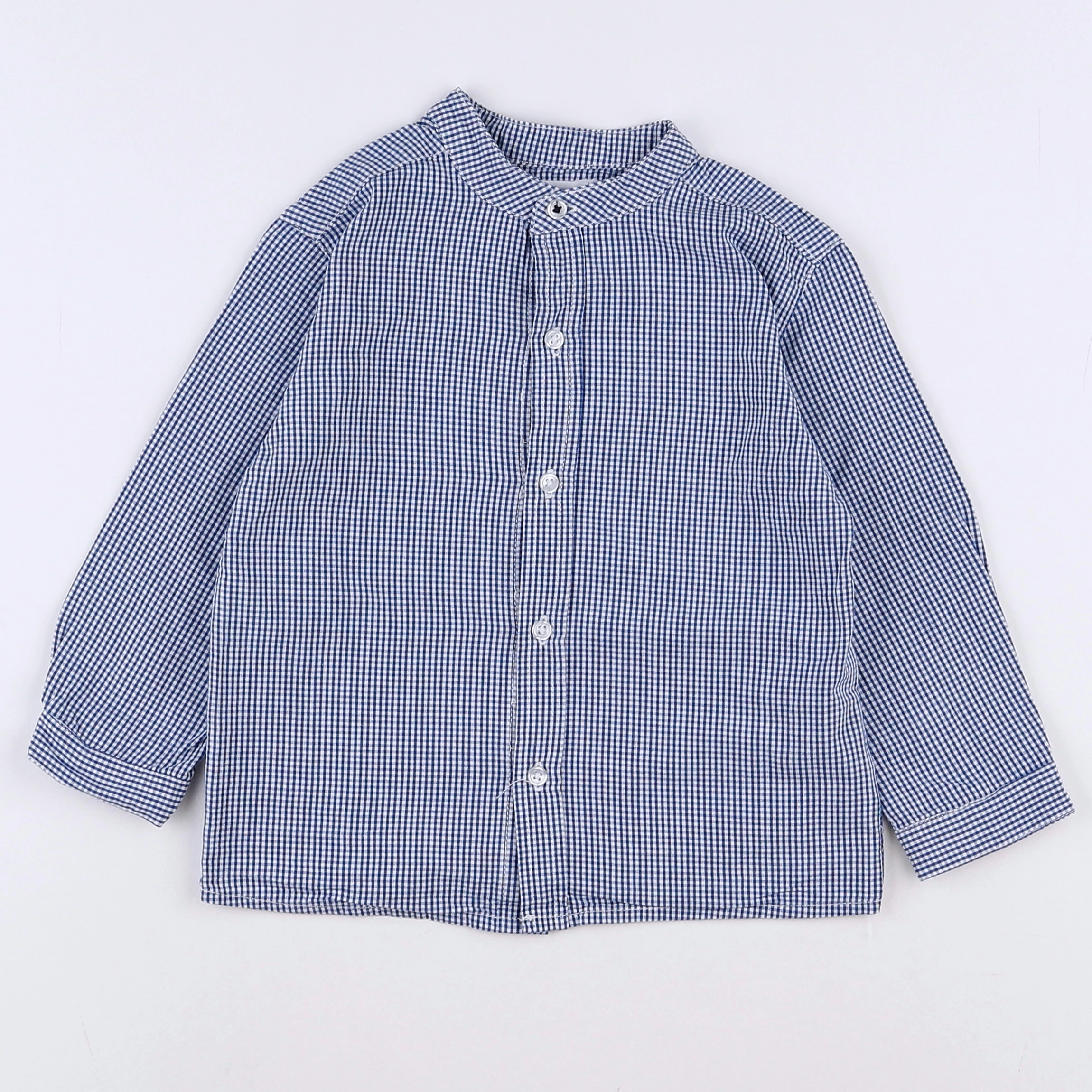 Boutchou - chemise blanc, bleu - 18 mois