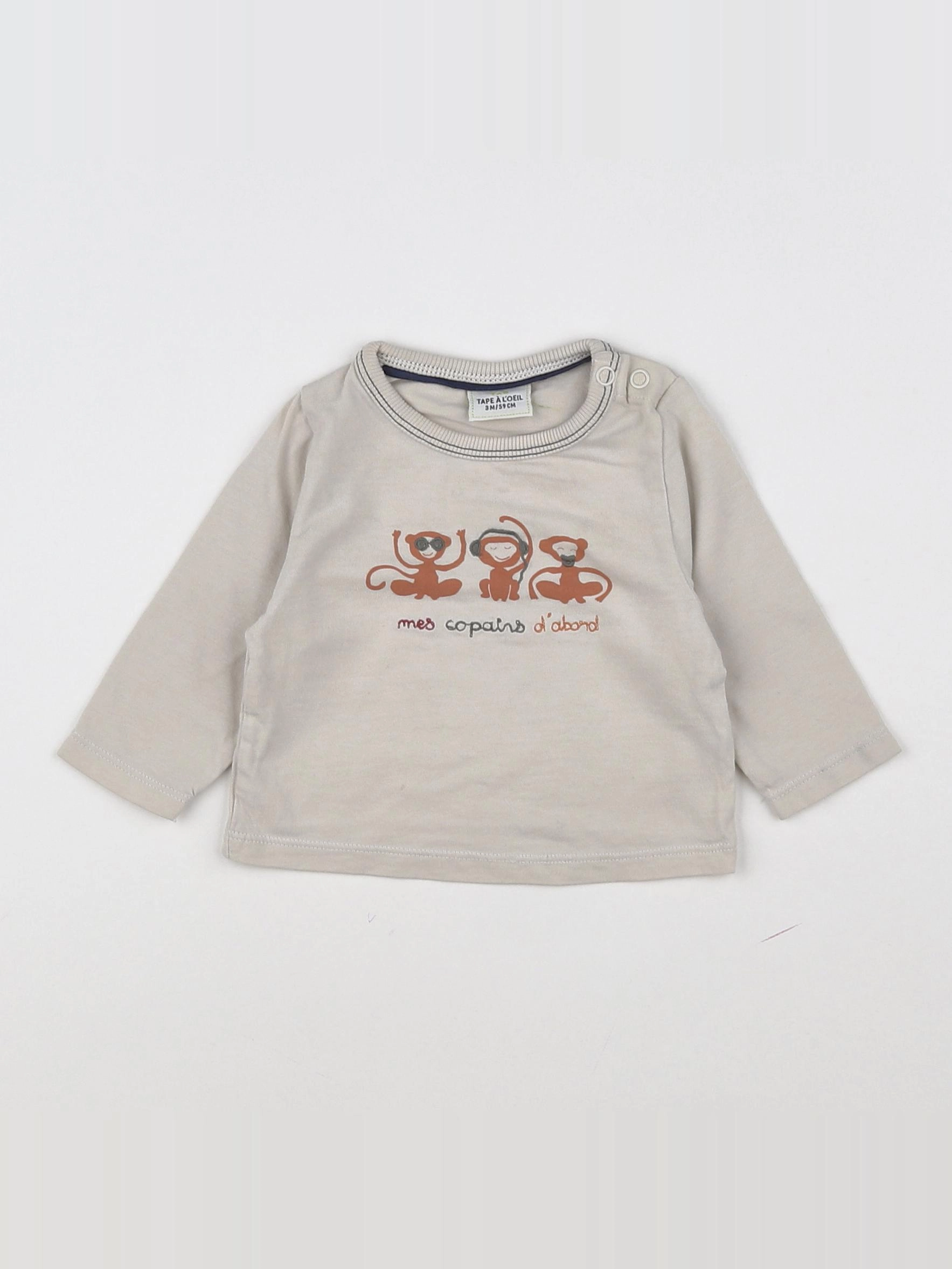 Tape à l'oeil - tee-shirt beige - 3 mois