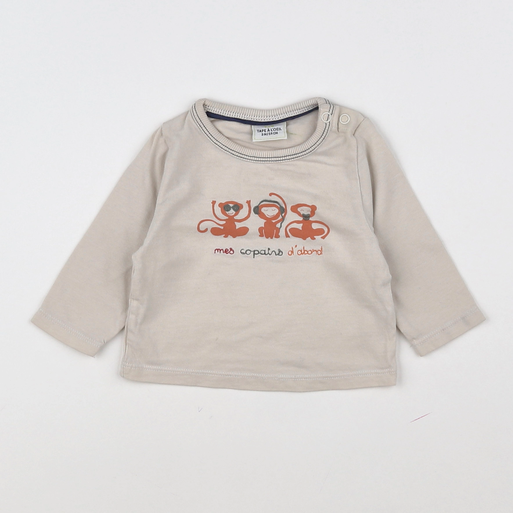 Tape à l'oeil - tee-shirt beige - 3 mois