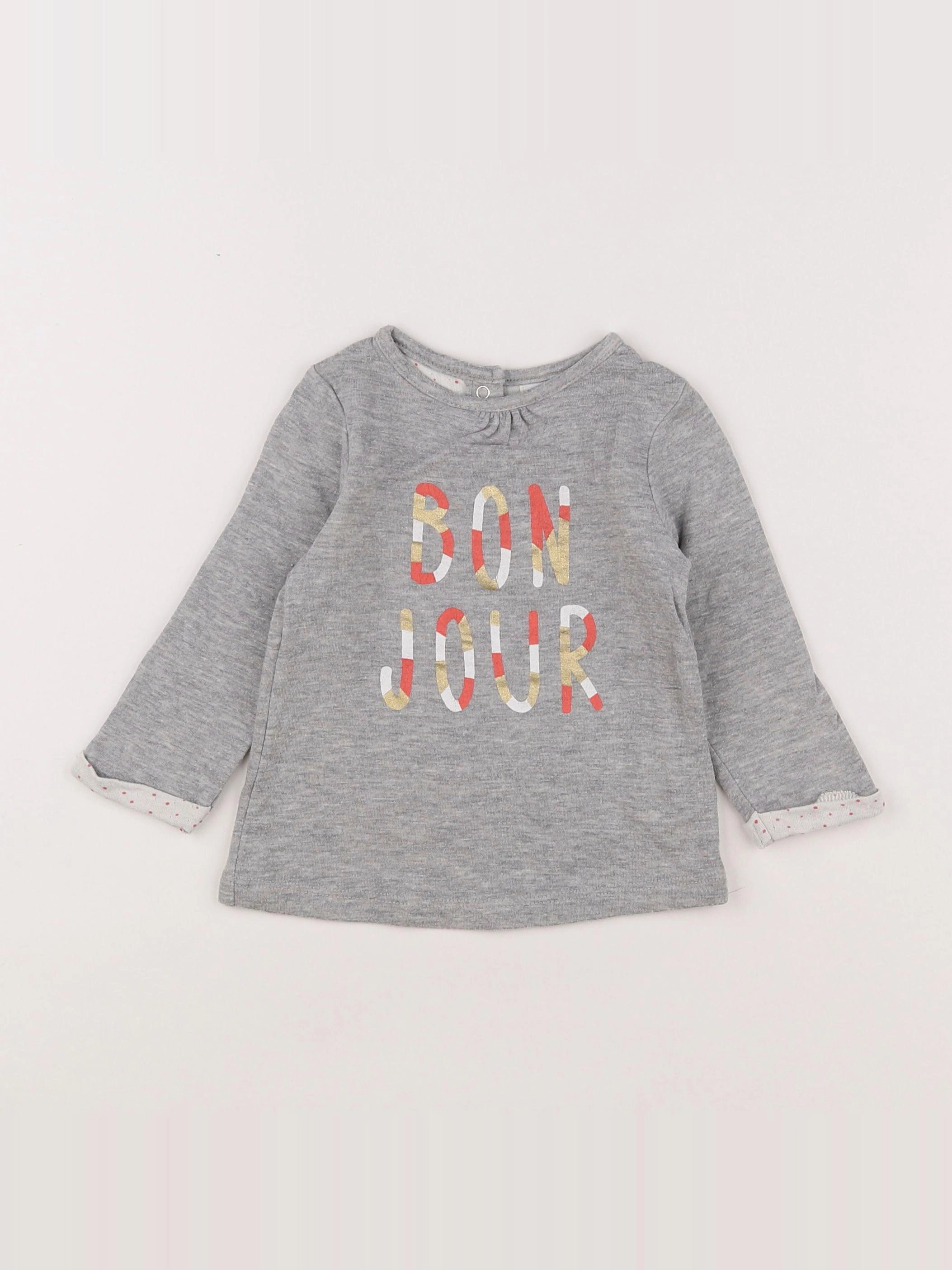 Tape à l'oeil - tee-shirt gris, orange - 12 mois