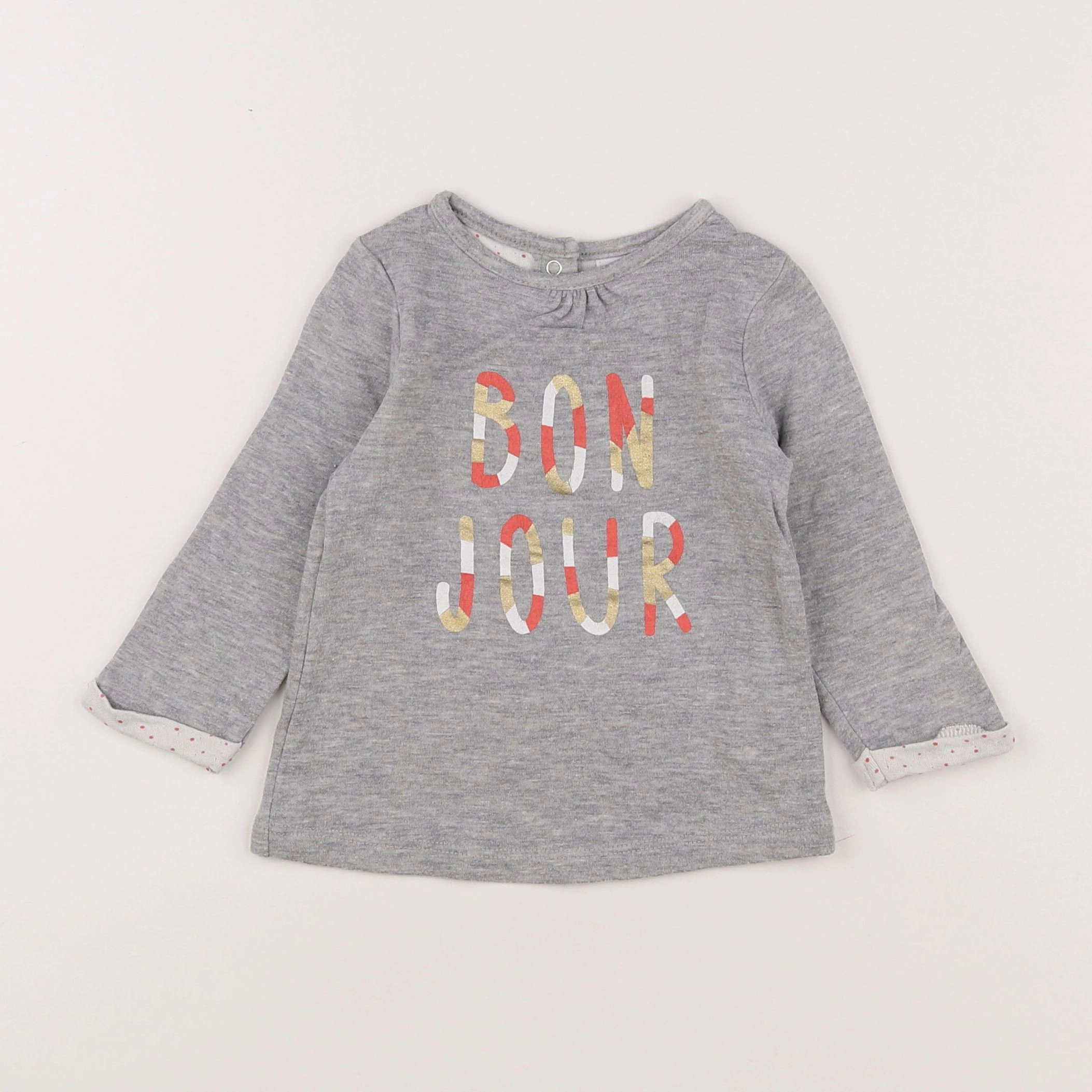 Tape à l'oeil - tee-shirt gris, orange - 12 mois