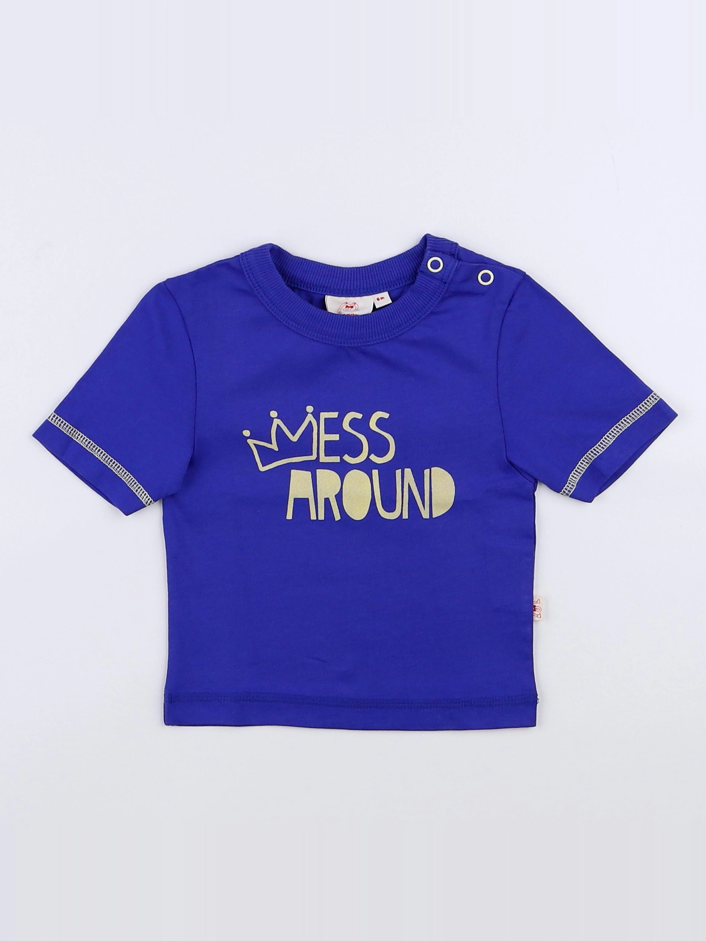 Les Marsiens - tee-shirt bleu (neuf) - 12 mois