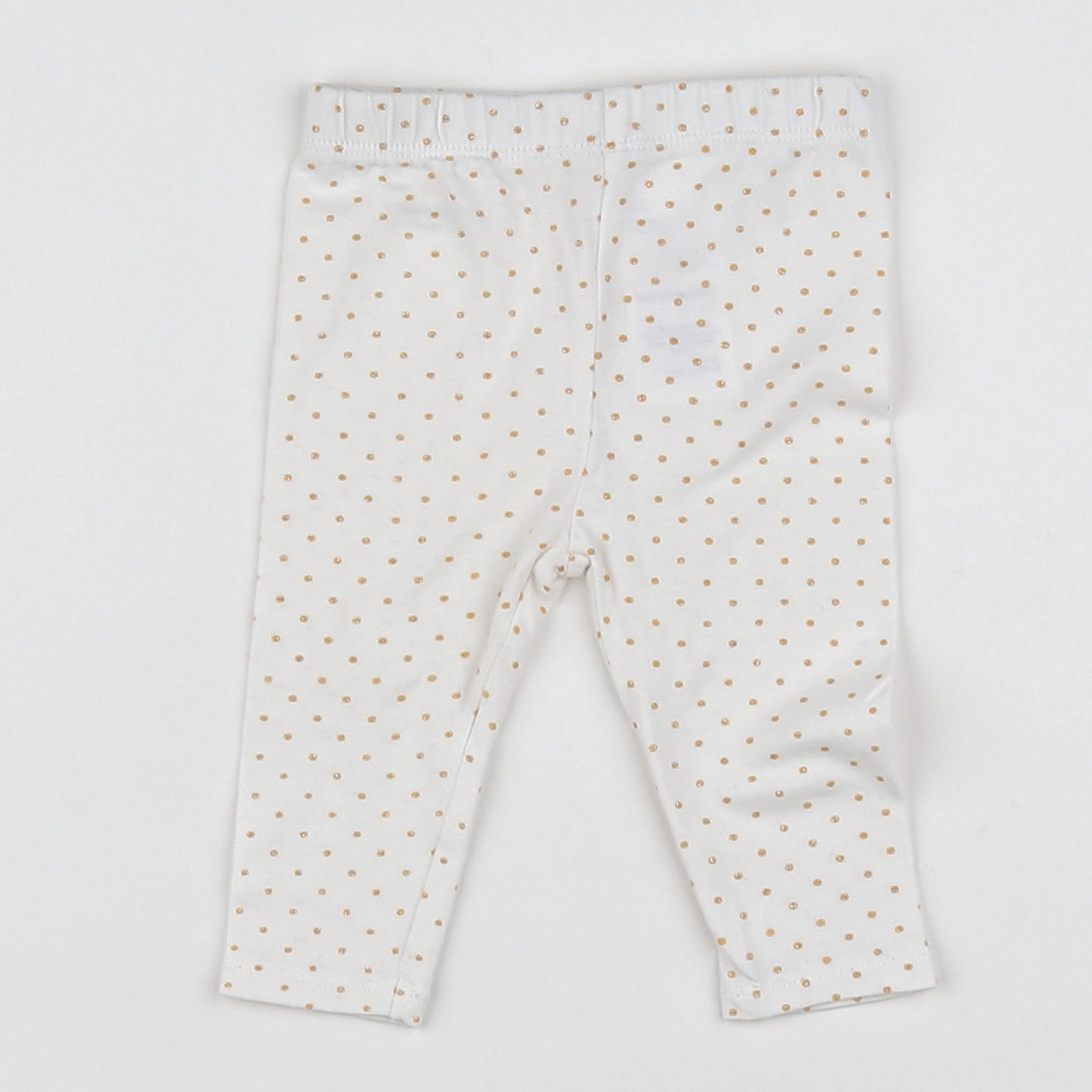 Vertbaudet - legging blanc, or - 0/3 mois