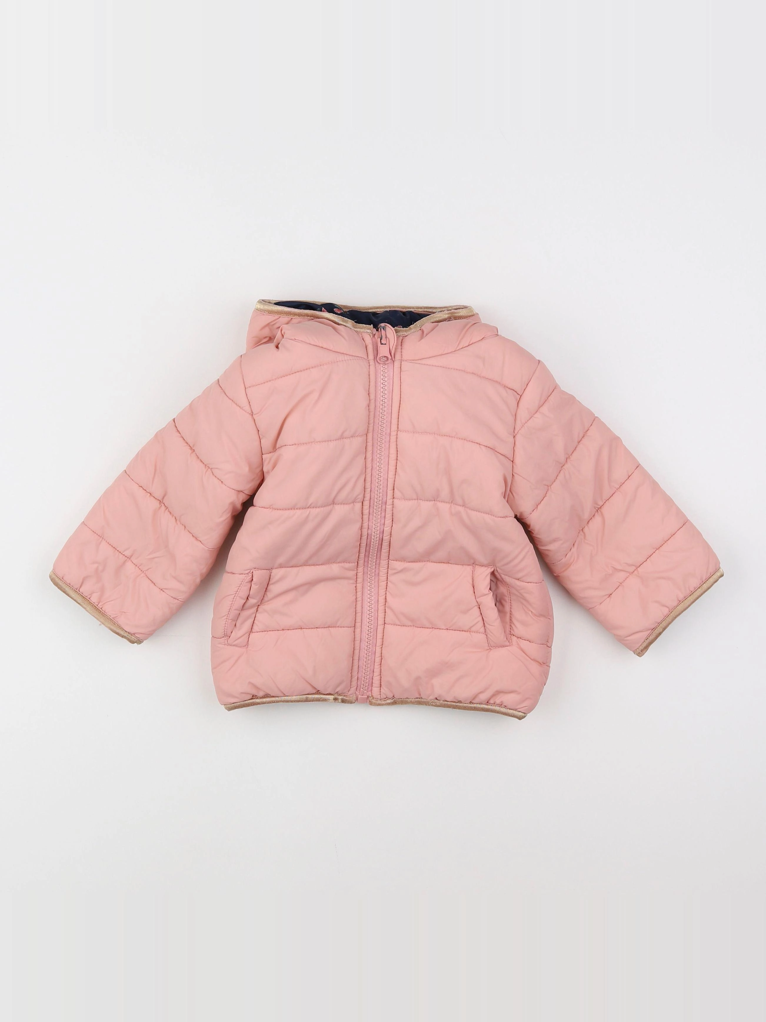 Vertbaudet - doudoune réversible rose - 12 mois