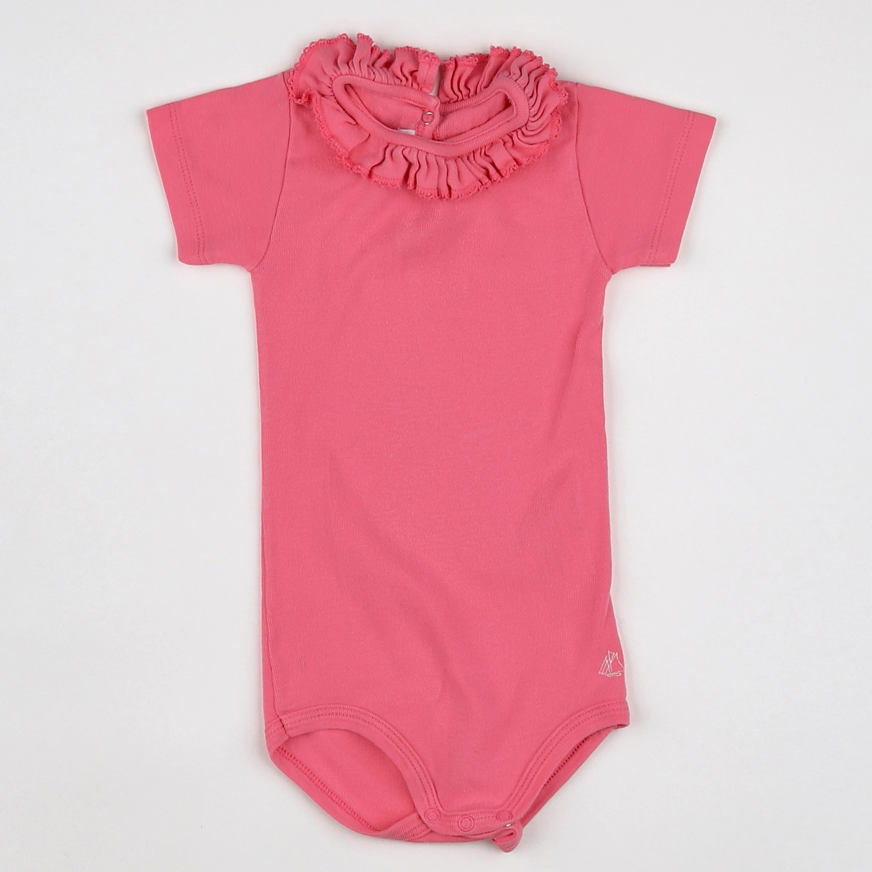 Petit Bateau - body à col rose - 12 mois