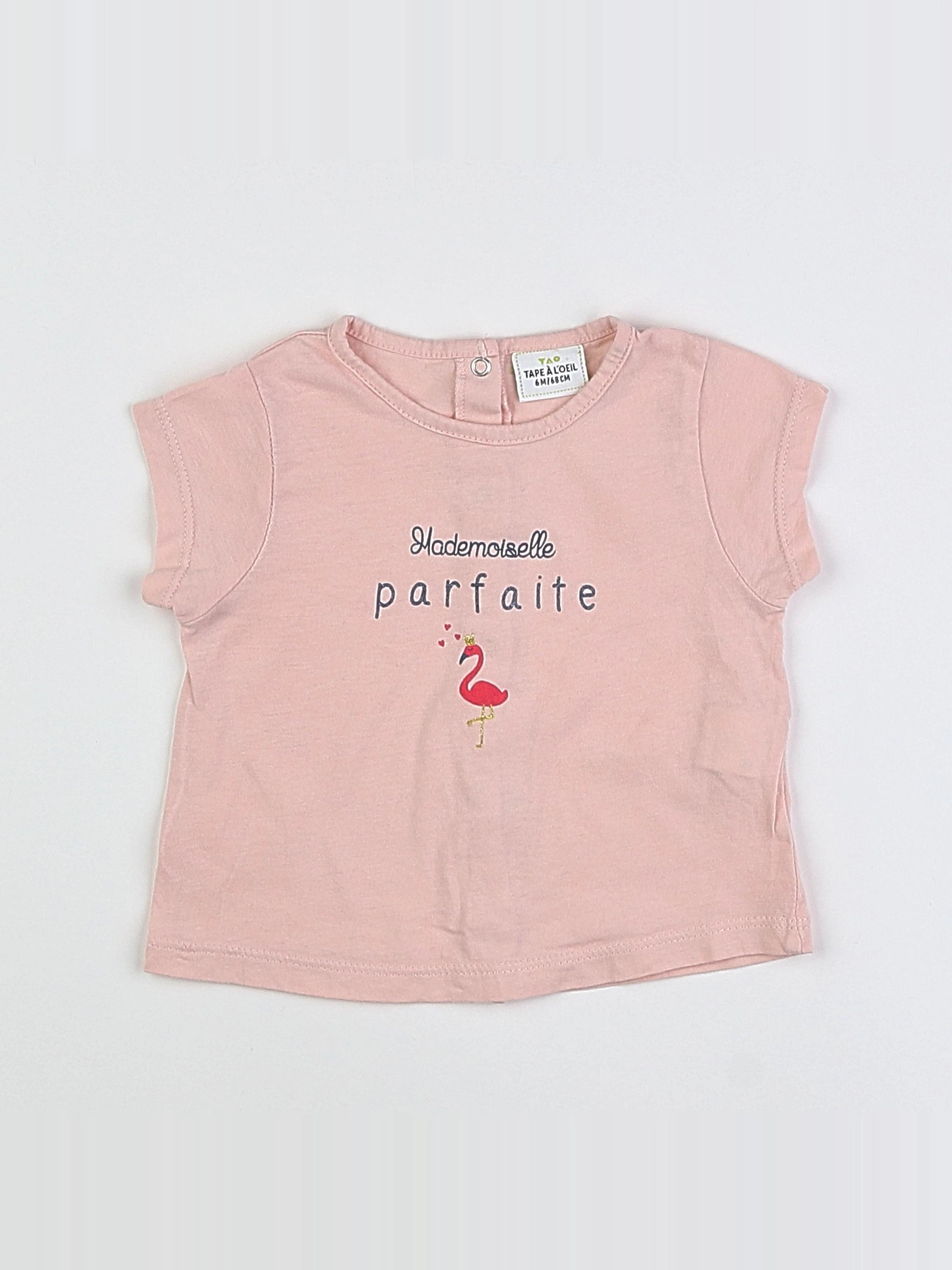 Tape à l'oeil - tee-shirt rose - 6 mois