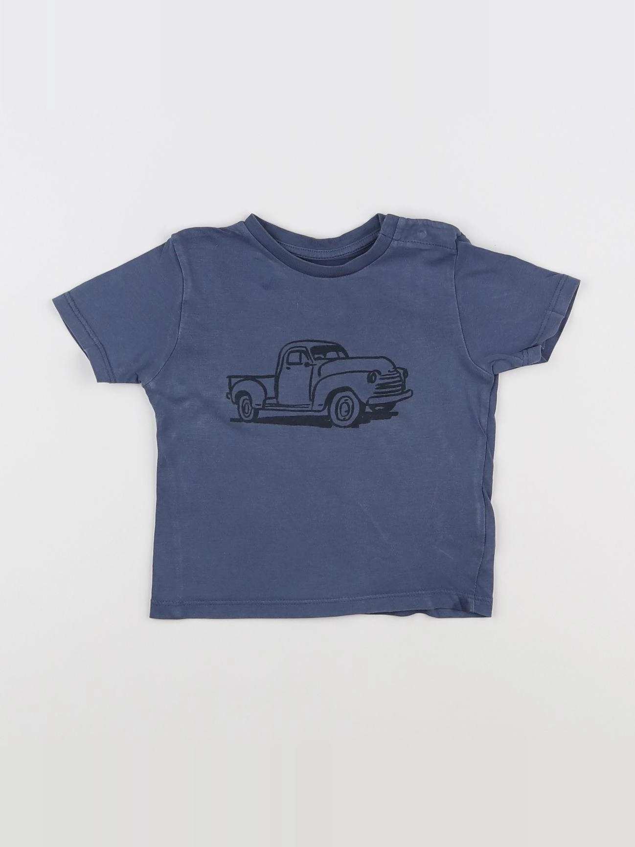 Boutchou - tee-shirt bleu - 12 mois