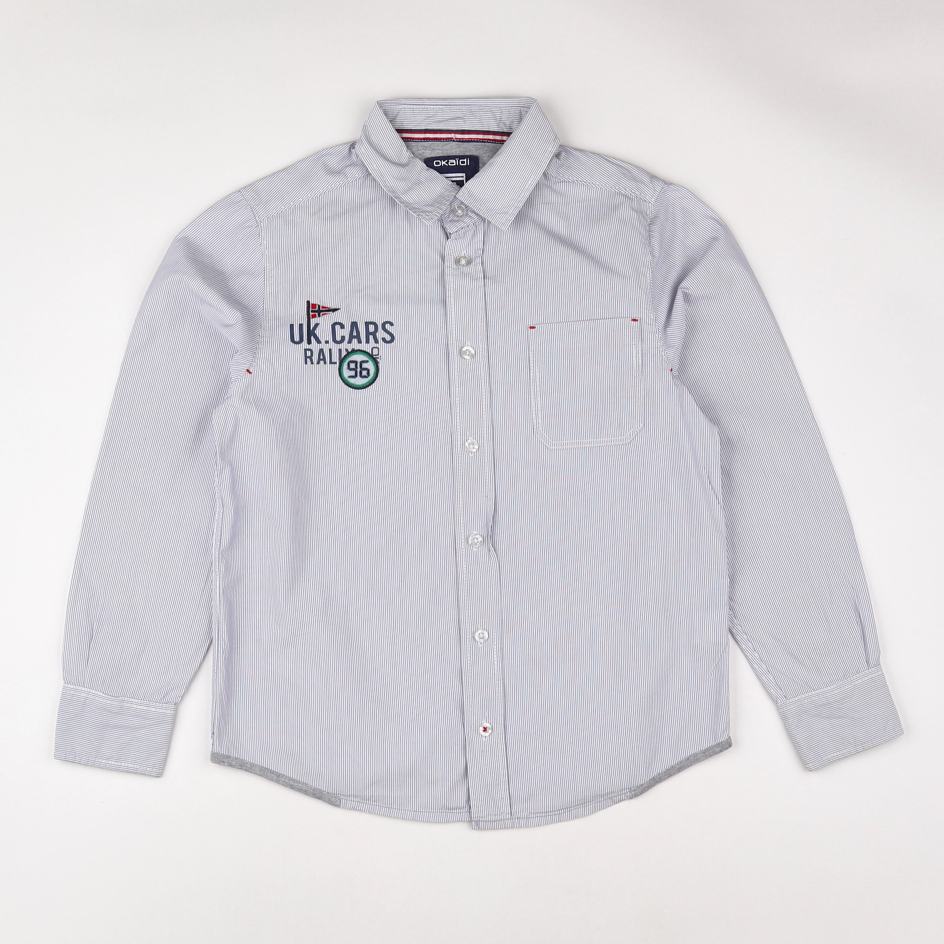 Okaidi - chemise blanc, bleu - 10 ans