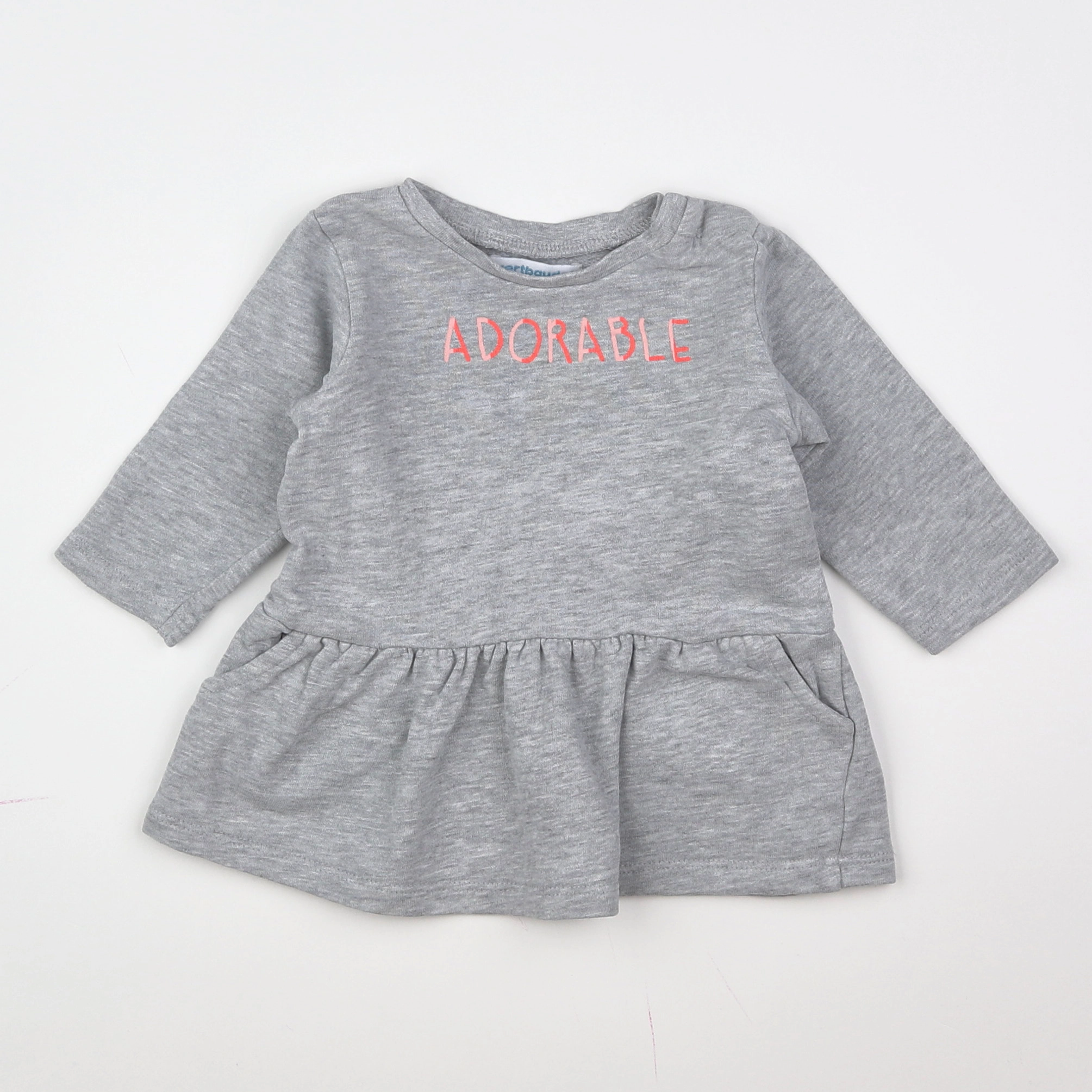 Vertbaudet - robe gris - 6 mois