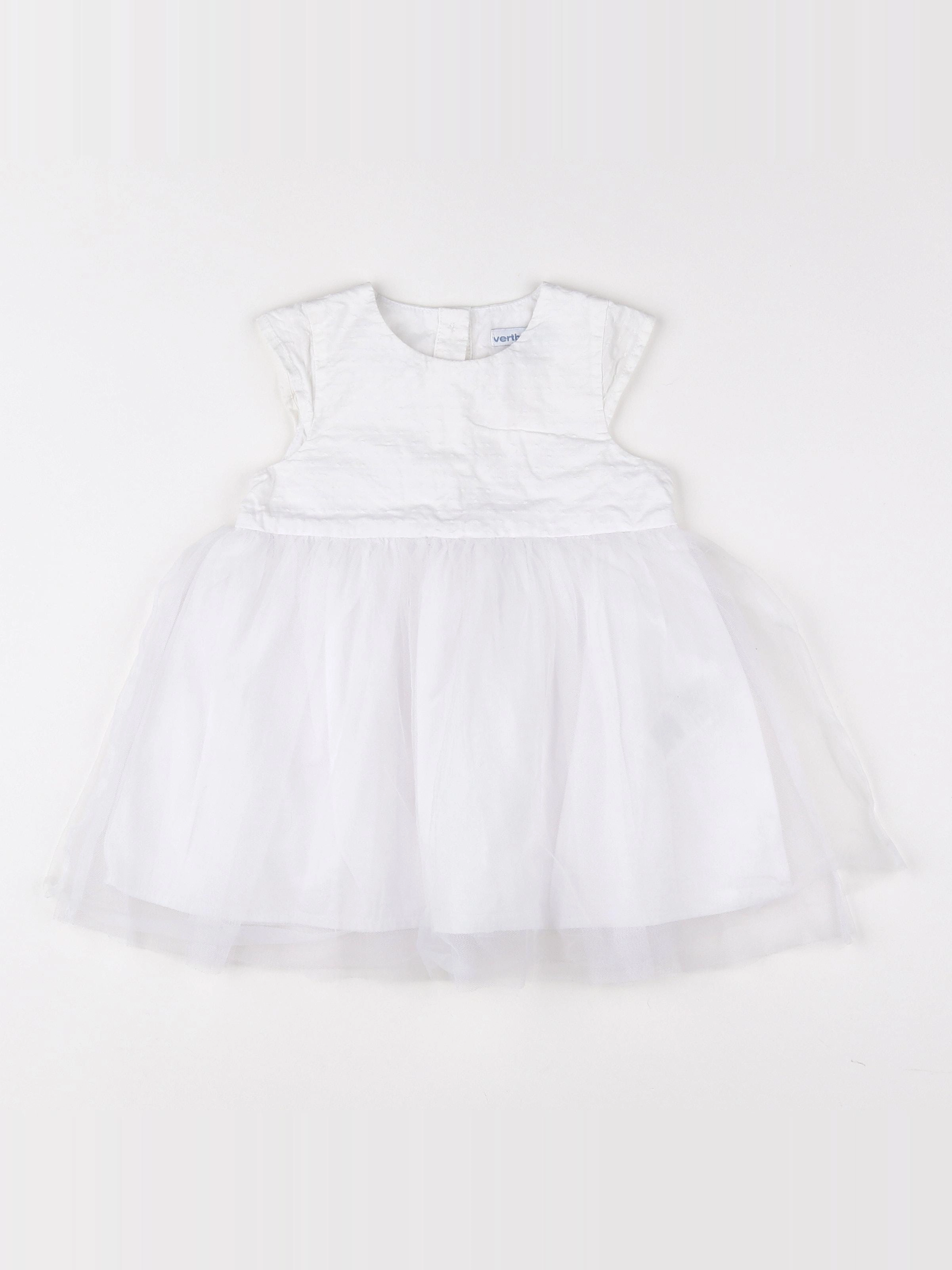 Vertbaudet - robe blanc - 12 mois