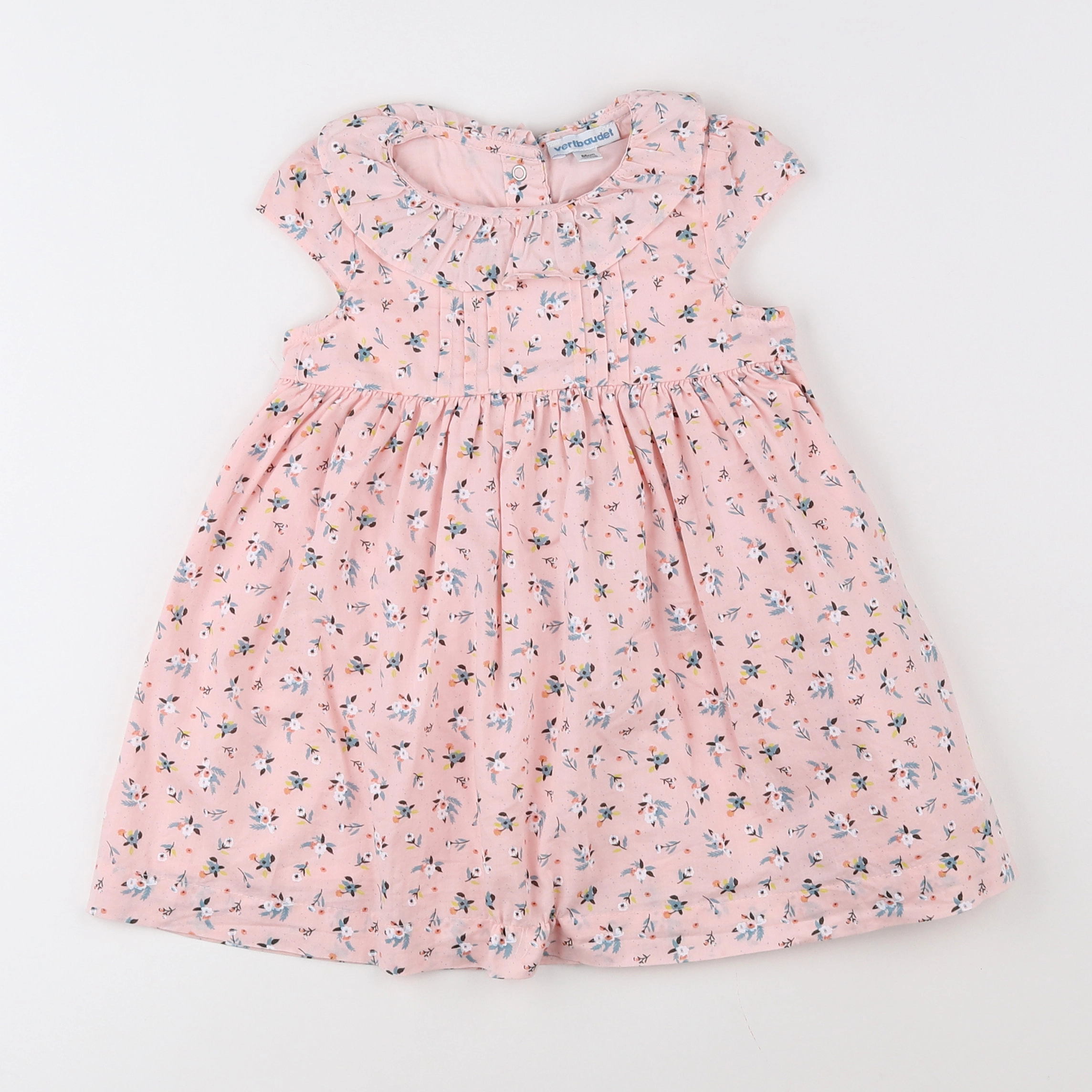 Vertbaudet - robe blanc, rose - 2 ans