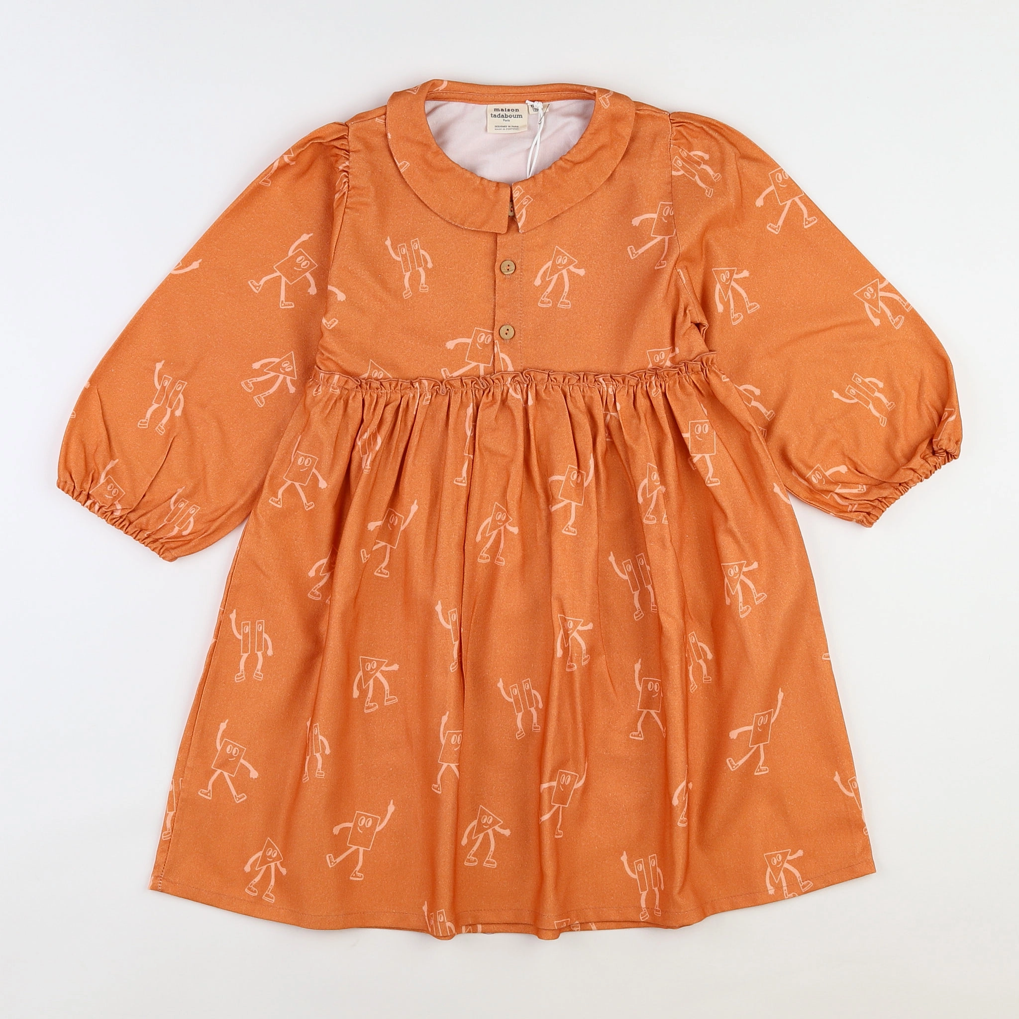 Maison Tadaboum - robe orange (neuf) - 10/11 ans
