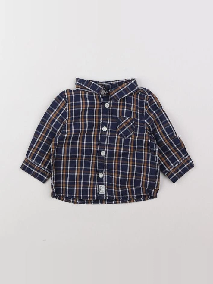 Tape à l'oeil - chemise bleu, marron - 3 mois